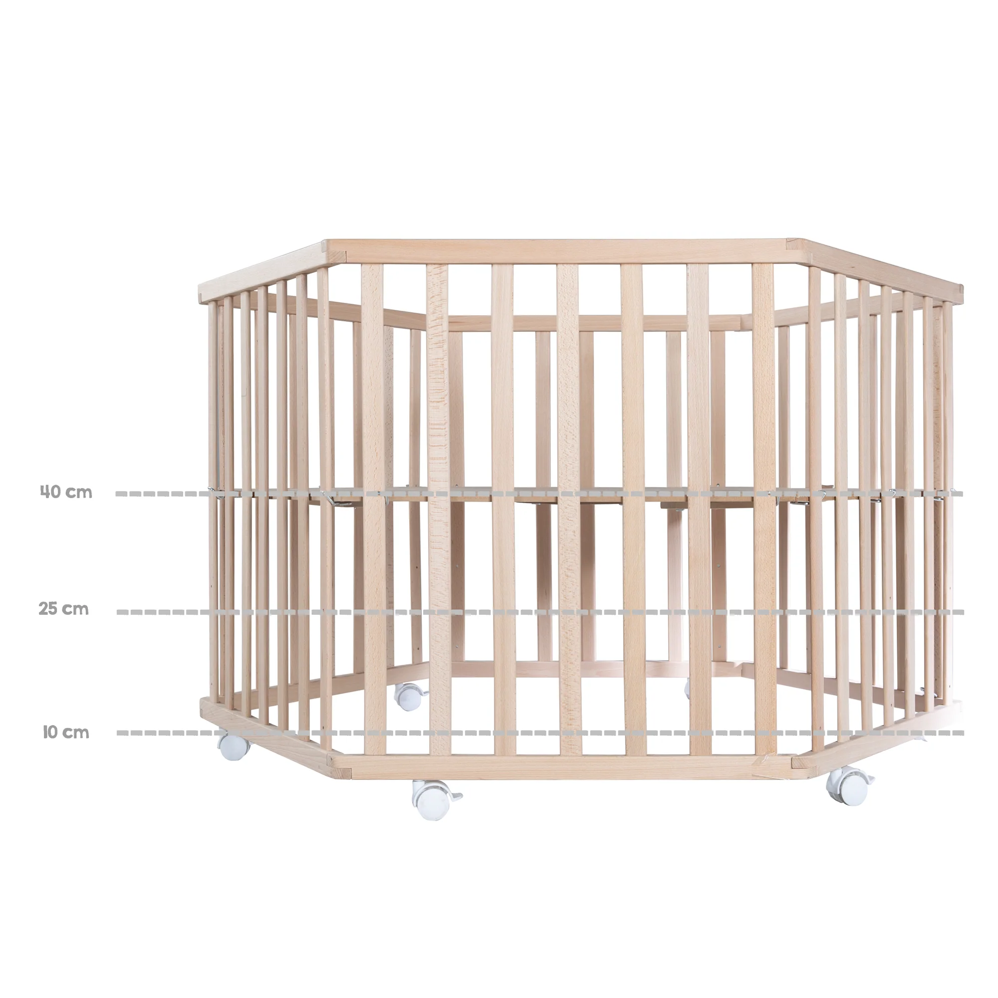 Laufgitter 'Cosiplay', 6-eckig, inkl. Schutzeinlage 'Adam & Eule' & Rollen, Bio-Buche - Image 6