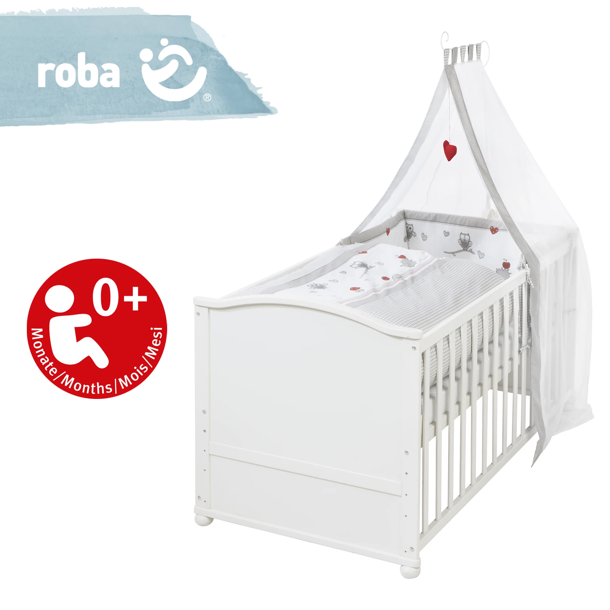 Komplettbettset 'Adam & Eule', 70 x 140 cm, umbaubar, inkl. Bettwäsche, Himmel, Nest & Matratze - Image 4