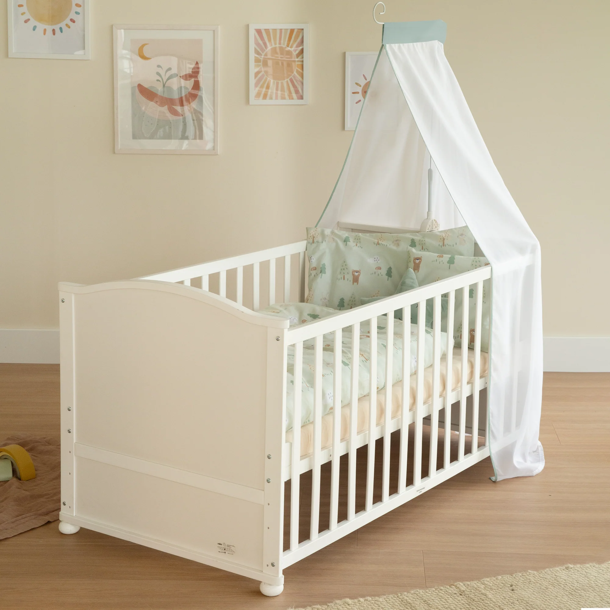 Bettset 70 x 140 cm 'Woodland Buddies' - Umbaubares Kinderbett mit Zubehör - Sanfte Farben - Image 11