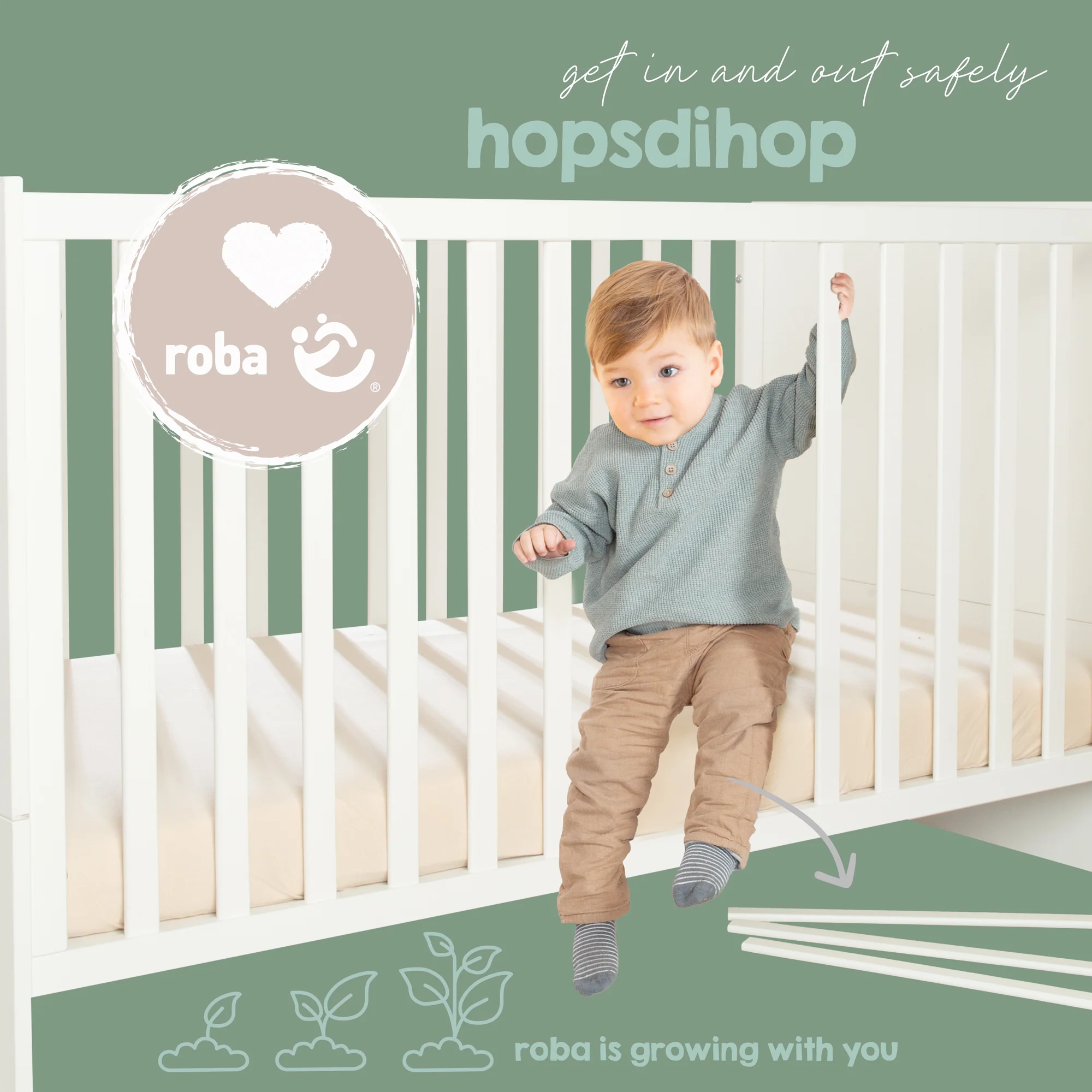 Bettset 70 x 140 cm 'Woodland Buddies' - Umbaubares Kinderbett mit Zubehör - Sanfte Farben - Image 14