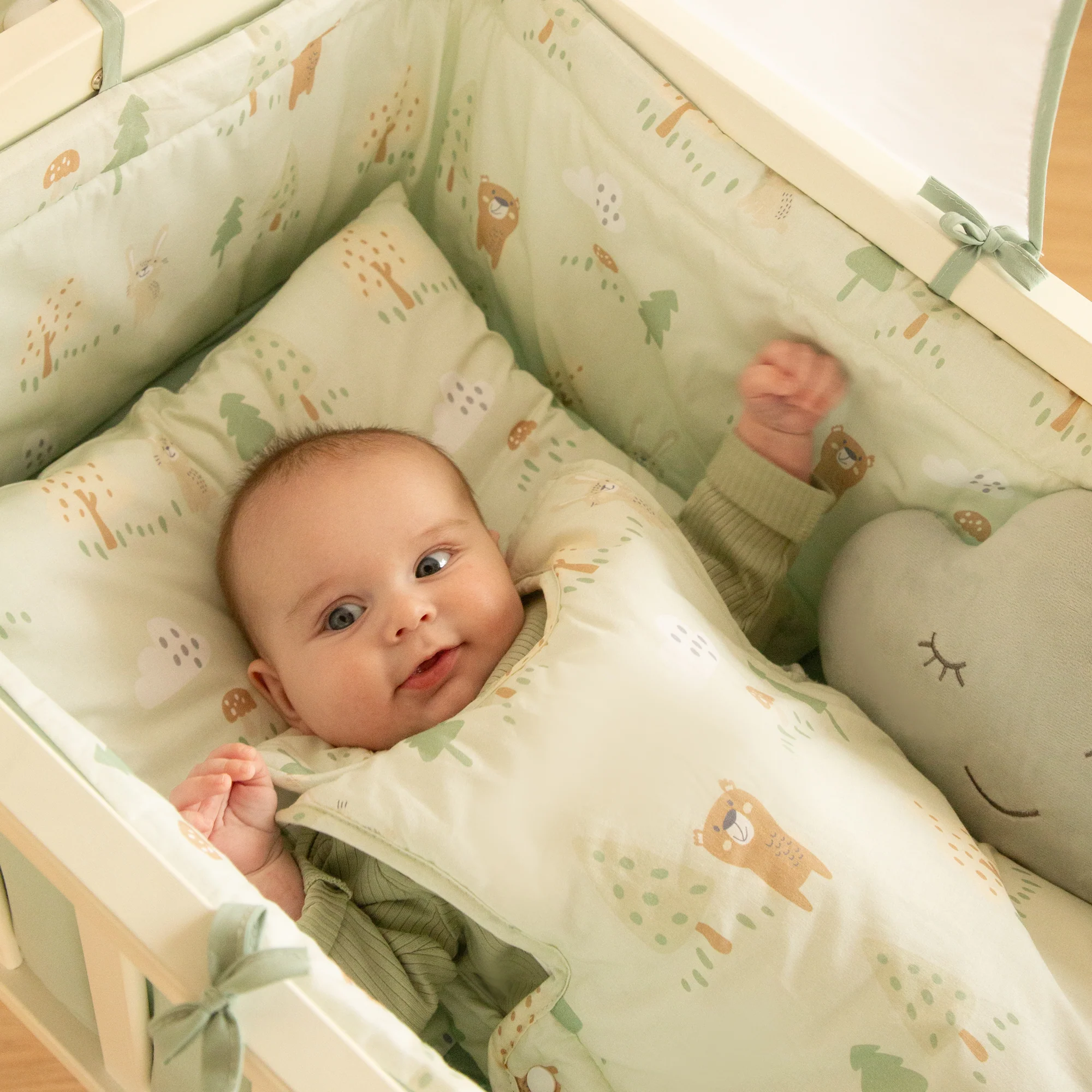 Bettset 70 x 140 cm 'Woodland Buddies' - Umbaubares Kinderbett mit Zubehör - Sanfte Farben - Image 18