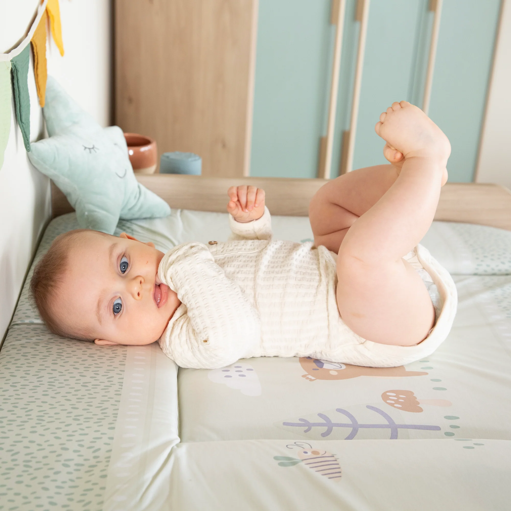 Wickelauflage 'Woodland Buddies' - 85 x 75 cm - PU-beschichtet - Pastellgrün - Image 6