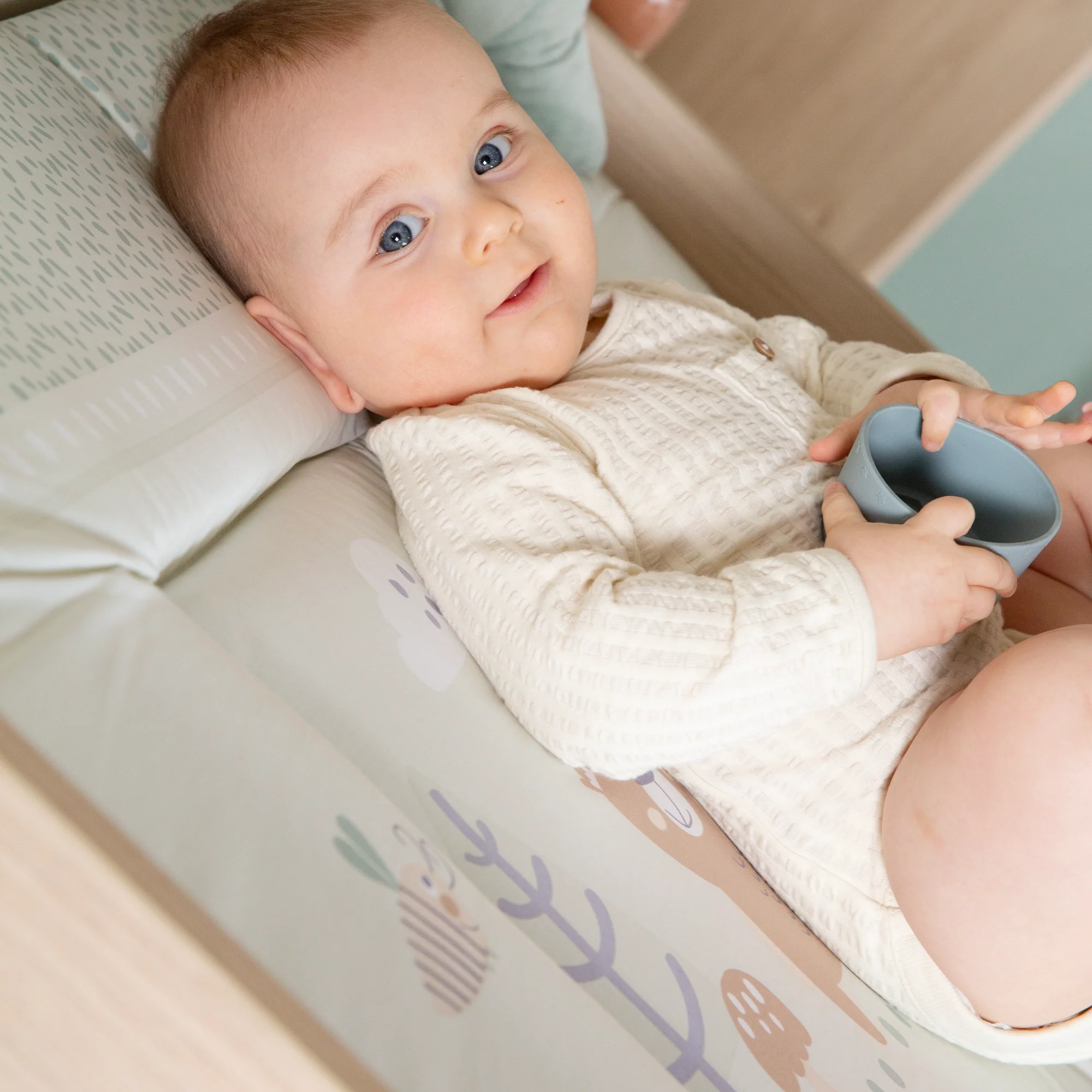 Wickelauflage 'Woodland Buddies' - 85 x 75 cm - PU-beschichtet - Pastellgrün - Image 8