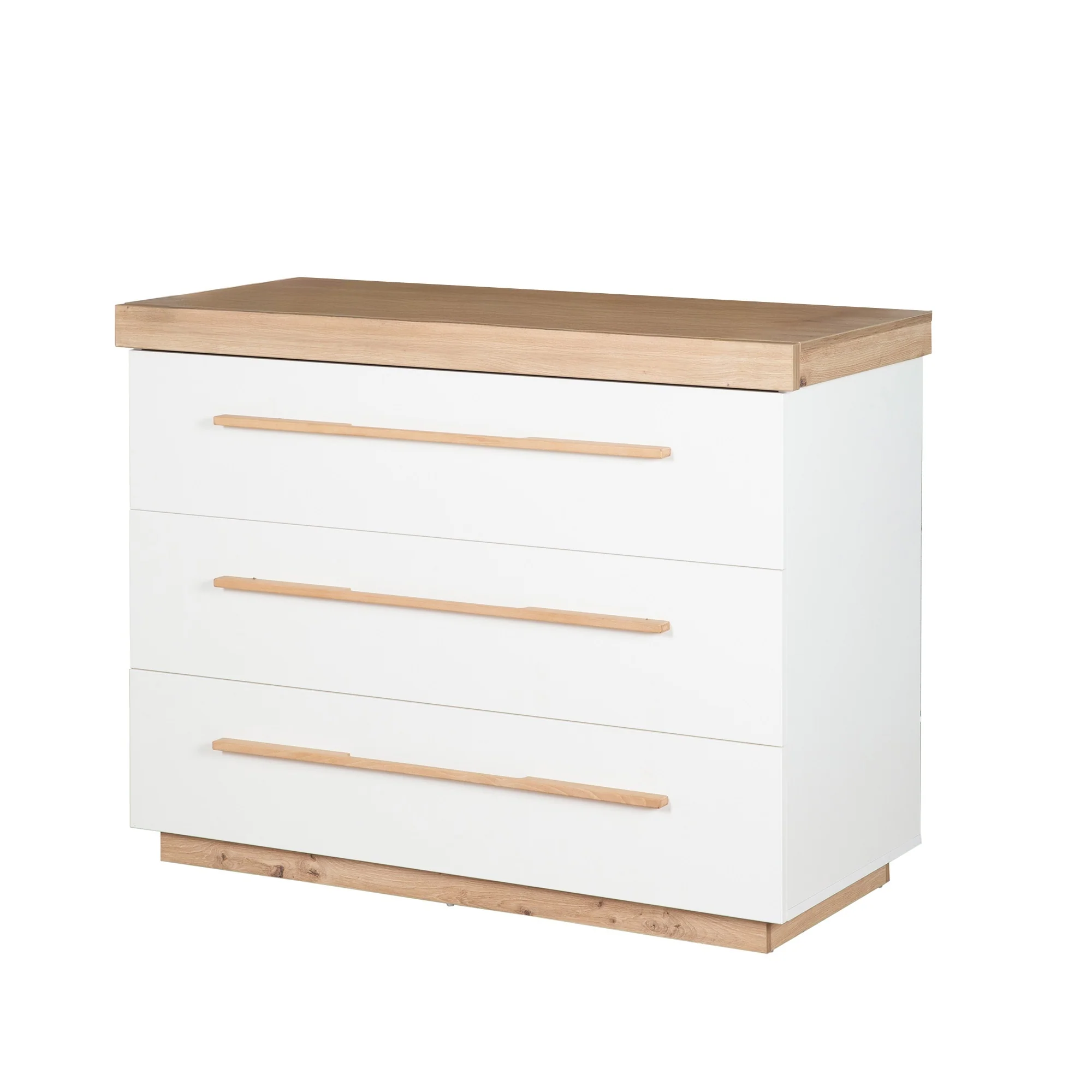 Möbelset 'Lumo' 2-teilig - Kombi-Kinderbett 70x140 + Wickelkommode - Weiß / Artisan Eiche - Image 6