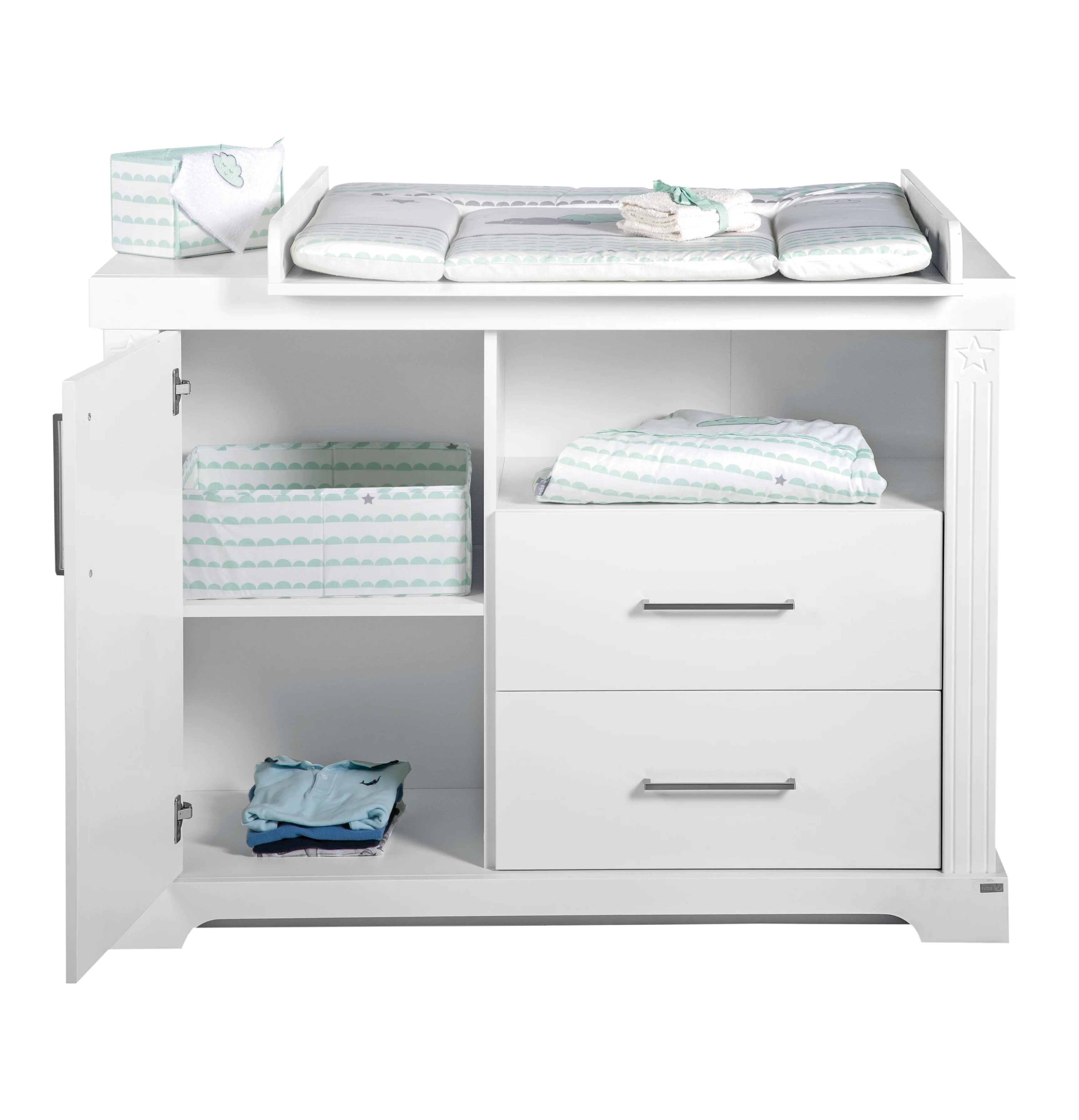 Kindermöbelset 'Maxi' weiß inkl. Kombi-Bett, 70 x 140 cm & breiter Wickelkommode - Image 10