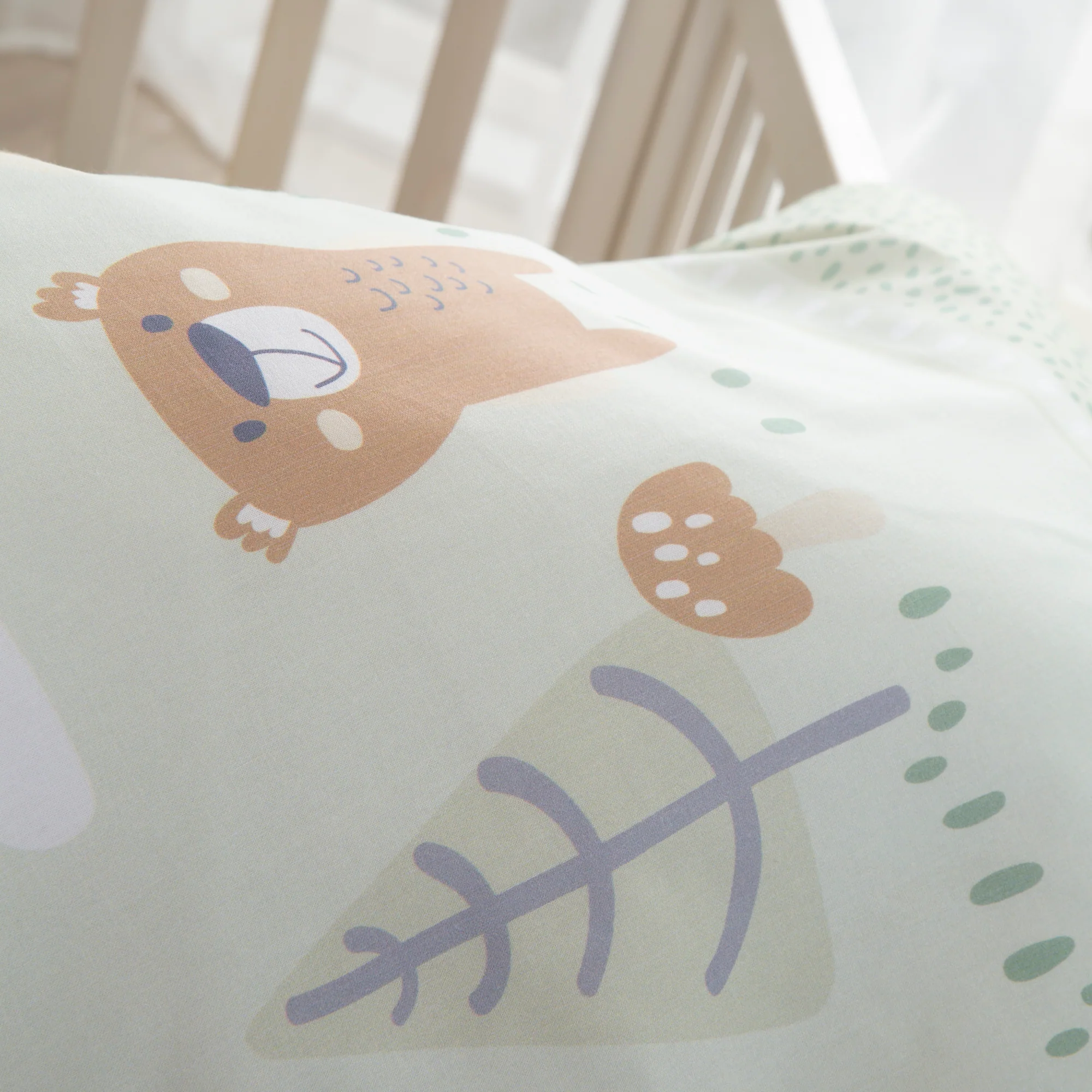 Wiegenbettwäsche 'Woodland Buddies' 80 x 80 cm - Bezüge aus Baumwolle - Pastellgrün - Image 14