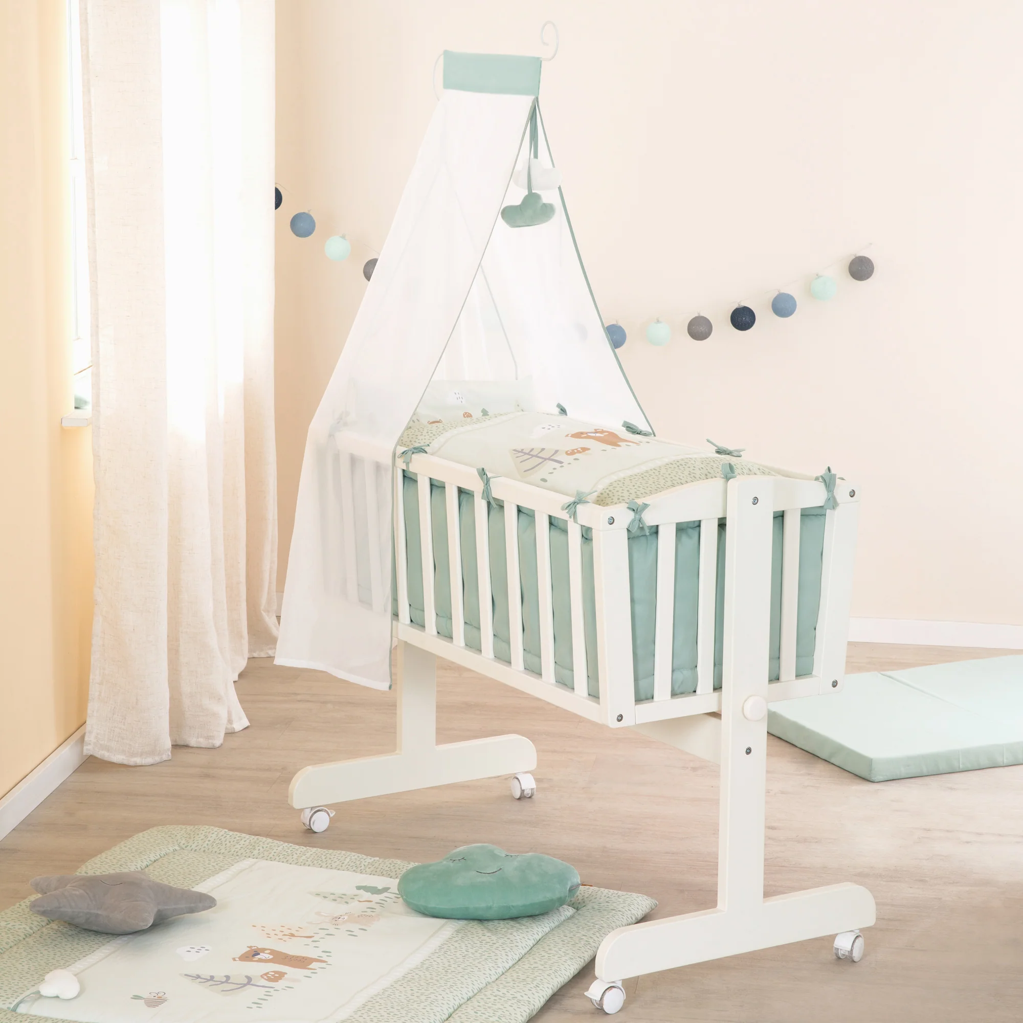 Wiegenbettwäsche 'Woodland Buddies' 80 x 80 cm - Bezüge aus Baumwolle - Pastellgrün - Image 7