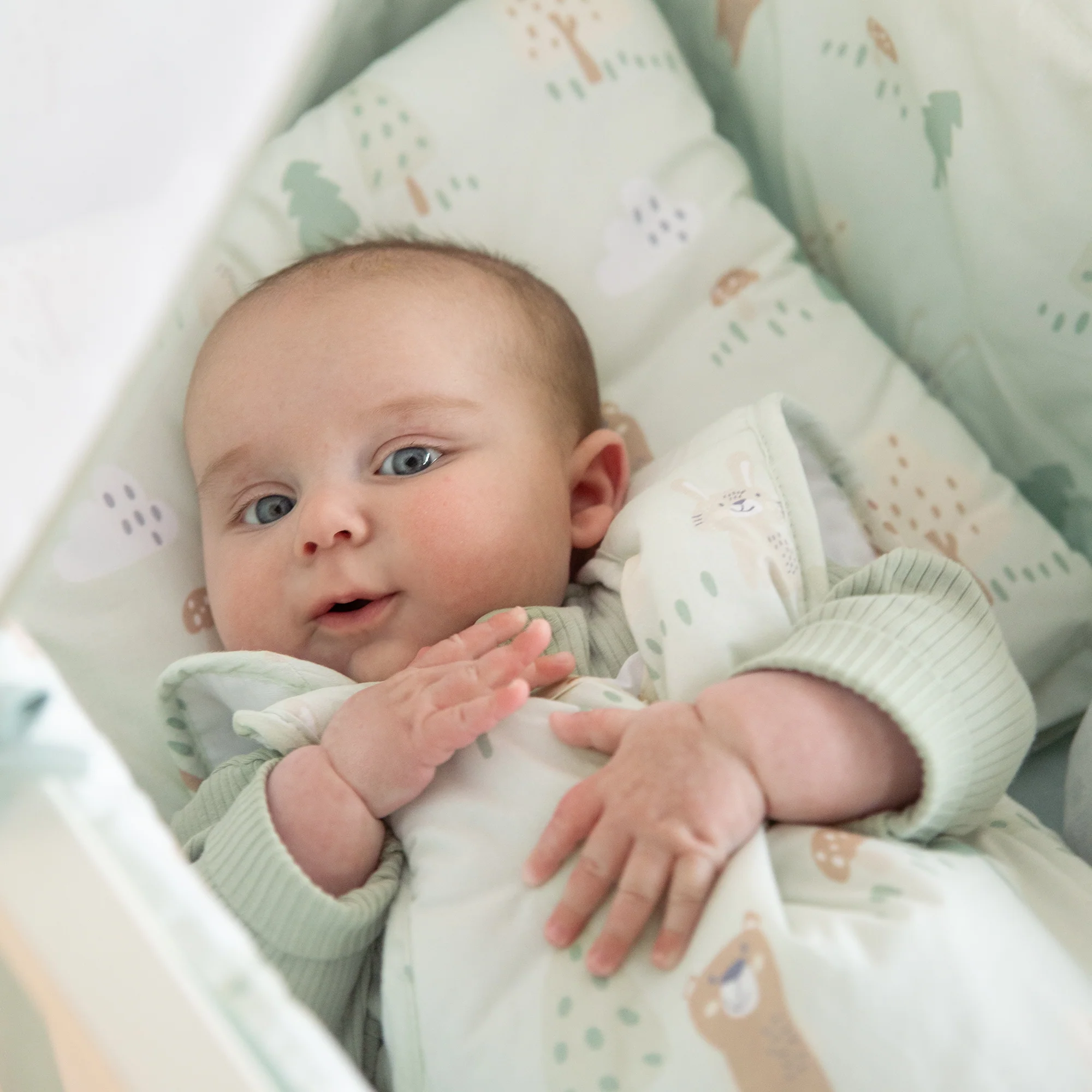 Wiegenbettwäsche 'Woodland Buddies' 80 x 80 cm - Bezüge aus Baumwolle - Pastellgrün - Image 8