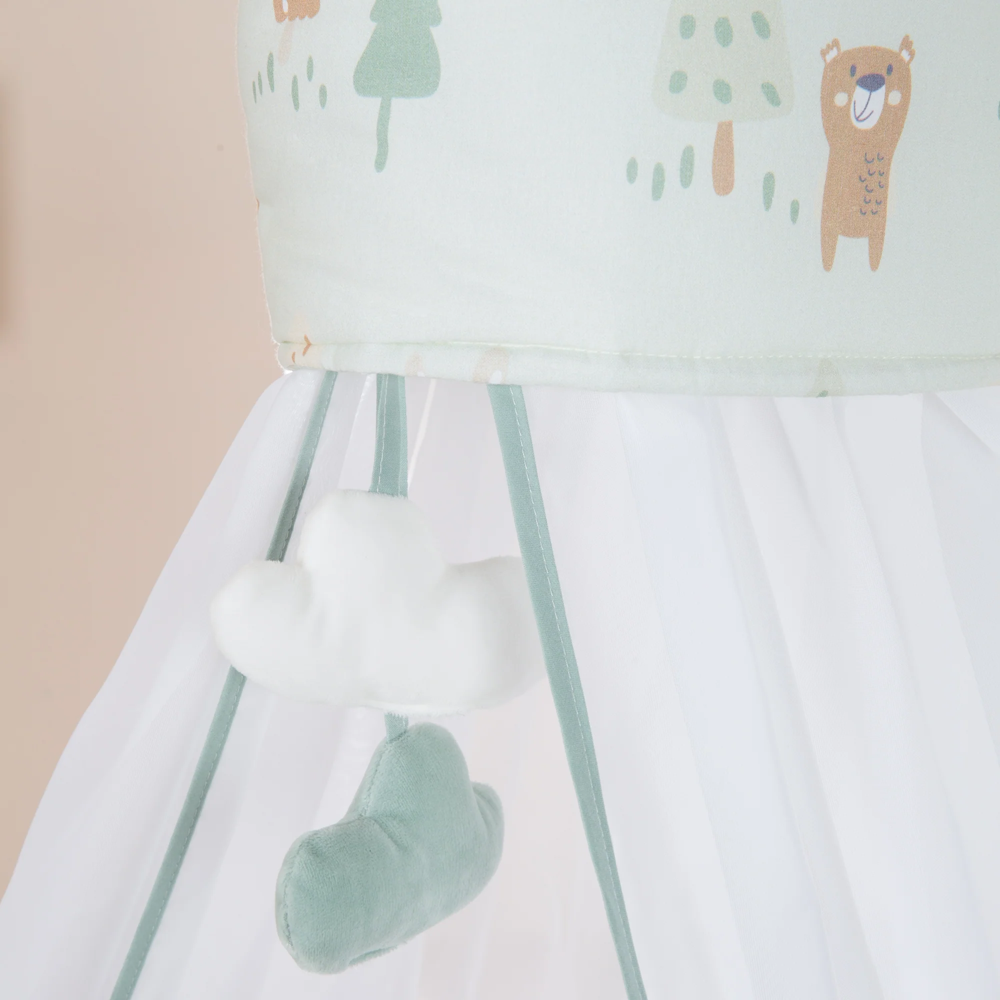 Kinderbettgarnitur 'Woodland Buddies' 4-teilig - Himmel, Nestchen & Bettwäsche - Pastellgrün - Image 7