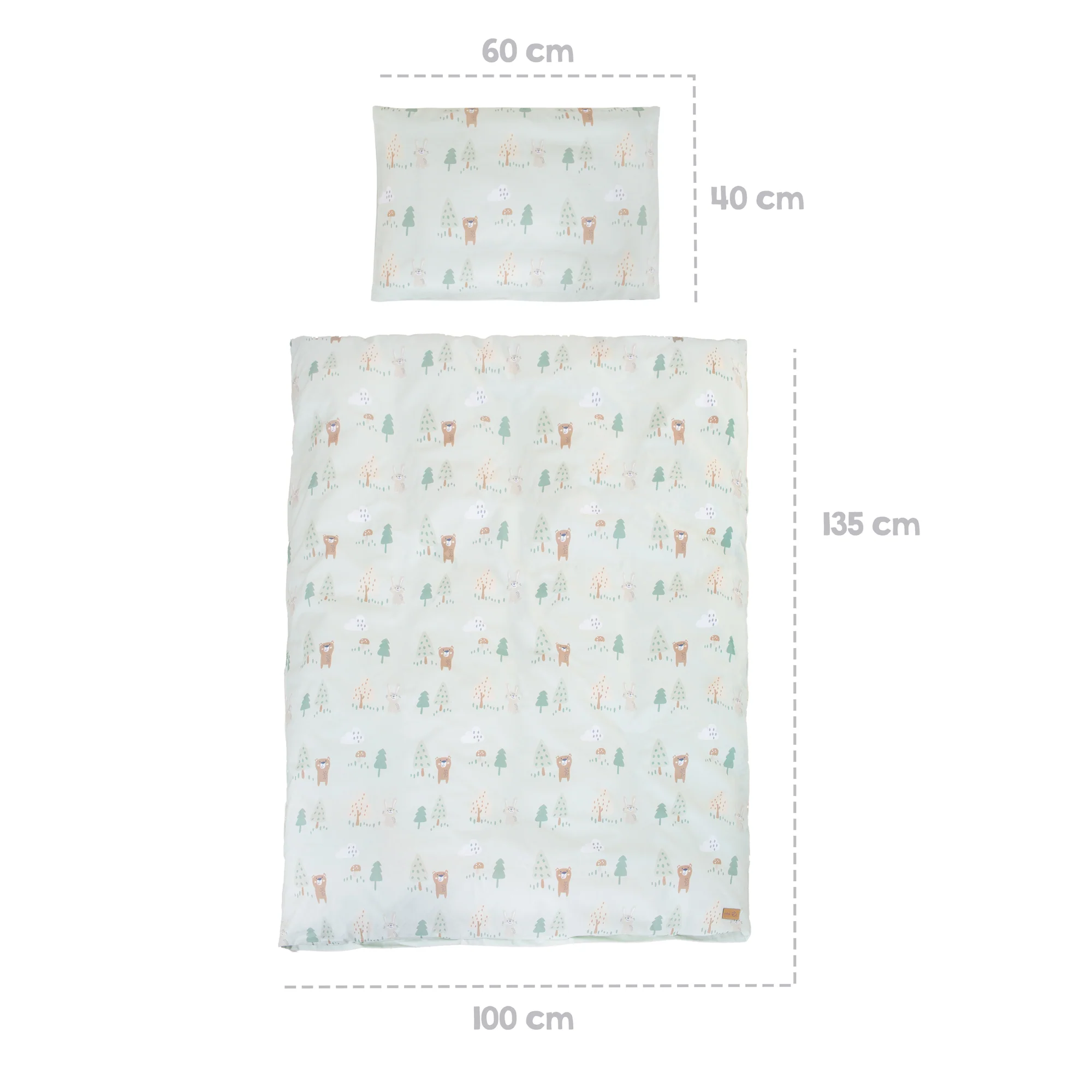 Kinderbettgarnitur 'Woodland Buddies' 4-teilig - Himmel, Nestchen & Bettwäsche - Pastellgrün - Image 8