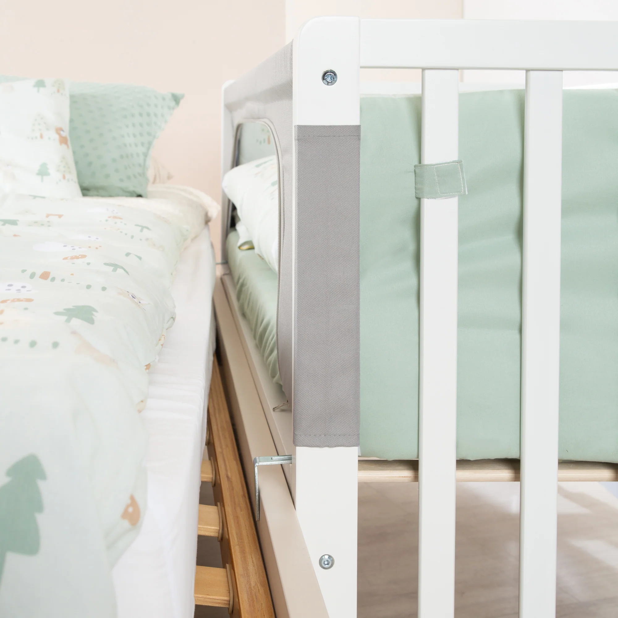 Room Bed 60 x 120 cm 'Woodland Buddies' inkl. Textilausstattung - Weiß / Pastellgrün - Image 5