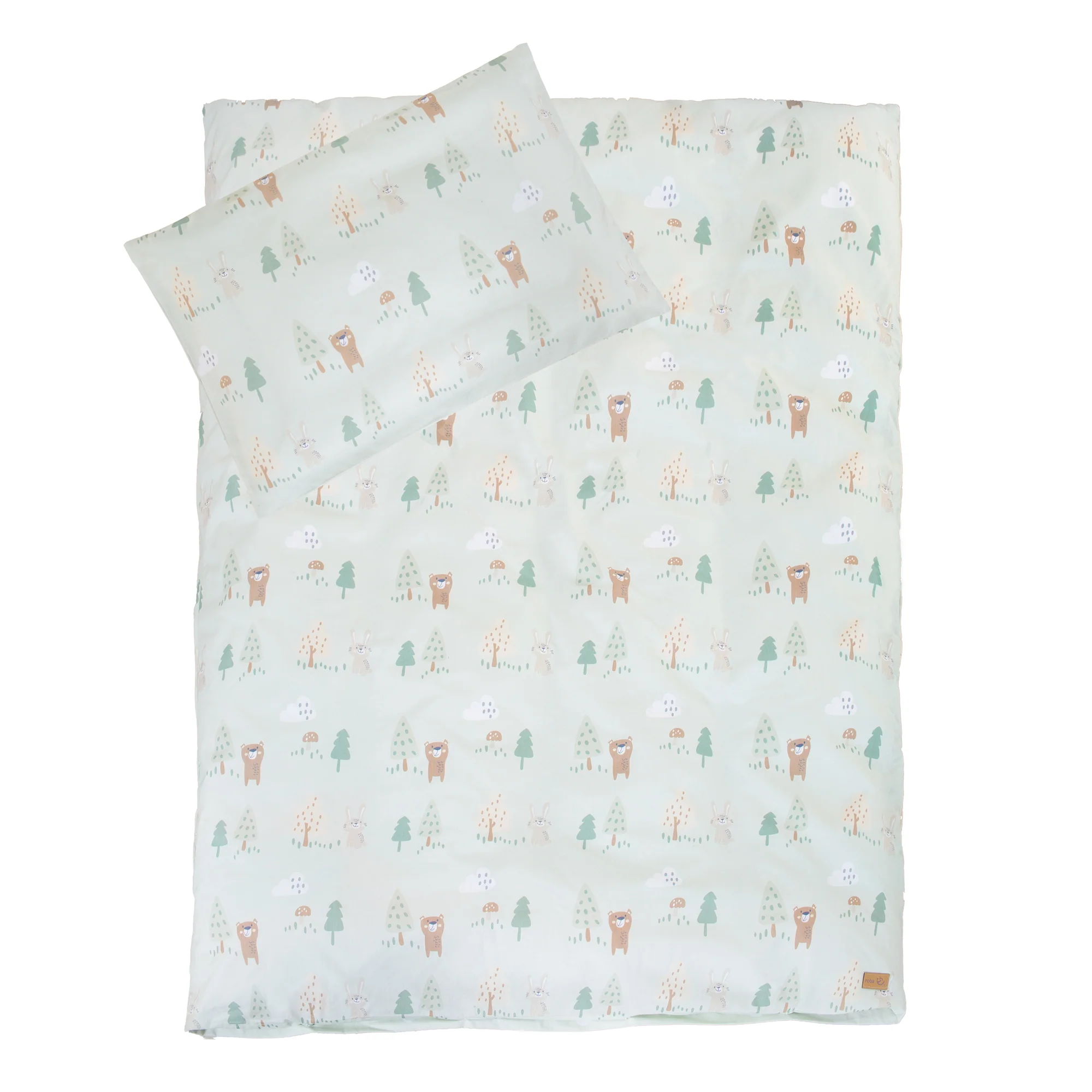 Room Bed 60 x 120 cm 'Woodland Buddies' inkl. Textilausstattung - Weiß / Pastellgrün - Image 9