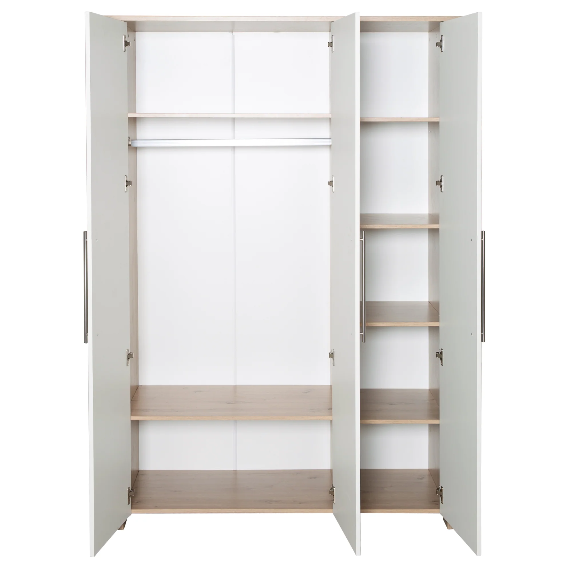 Kleiderschrank 'Malo' 3-türig mit Soft-Close-Scharnieren - Weiß / Eichen-Dekor - Image 3