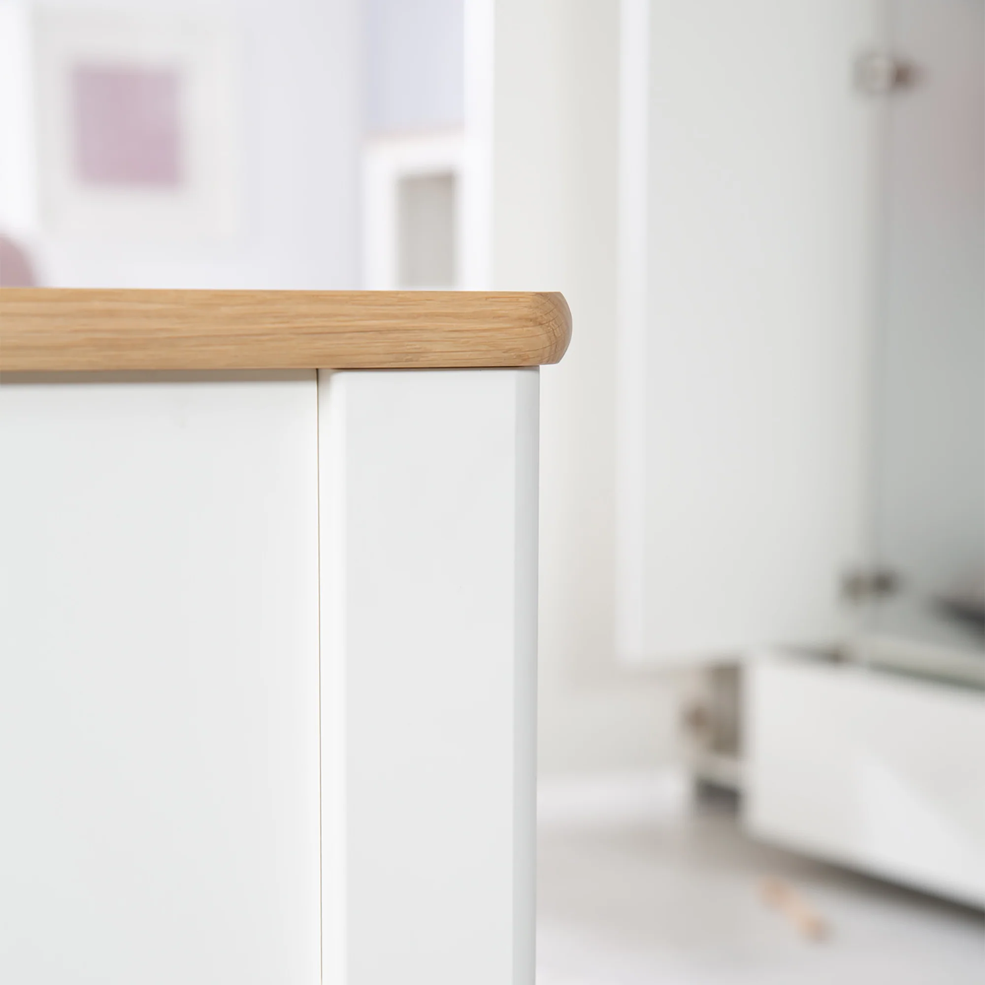 Kombi-Kinderbett 'Ava' 70 x1 40 cm, umbaubar zum Juniorbett, weiß, Dekor in 'Artisan Eiche' - Image 4