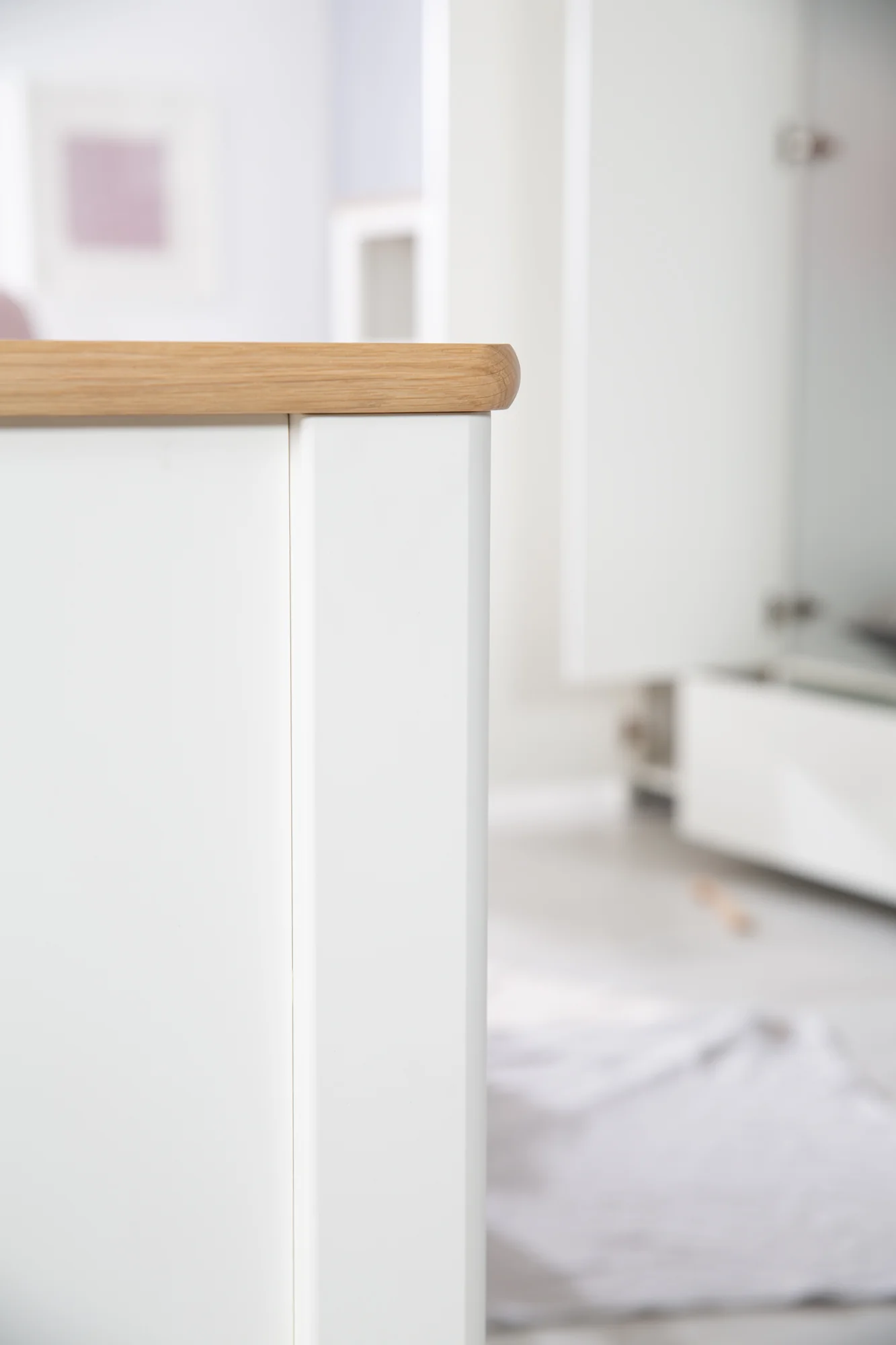 Kombi-Kinderbett 'Ava' 70 x1 40 cm, umbaubar zum Juniorbett, weiß, Dekor in 'Artisan Eiche' - Image 7