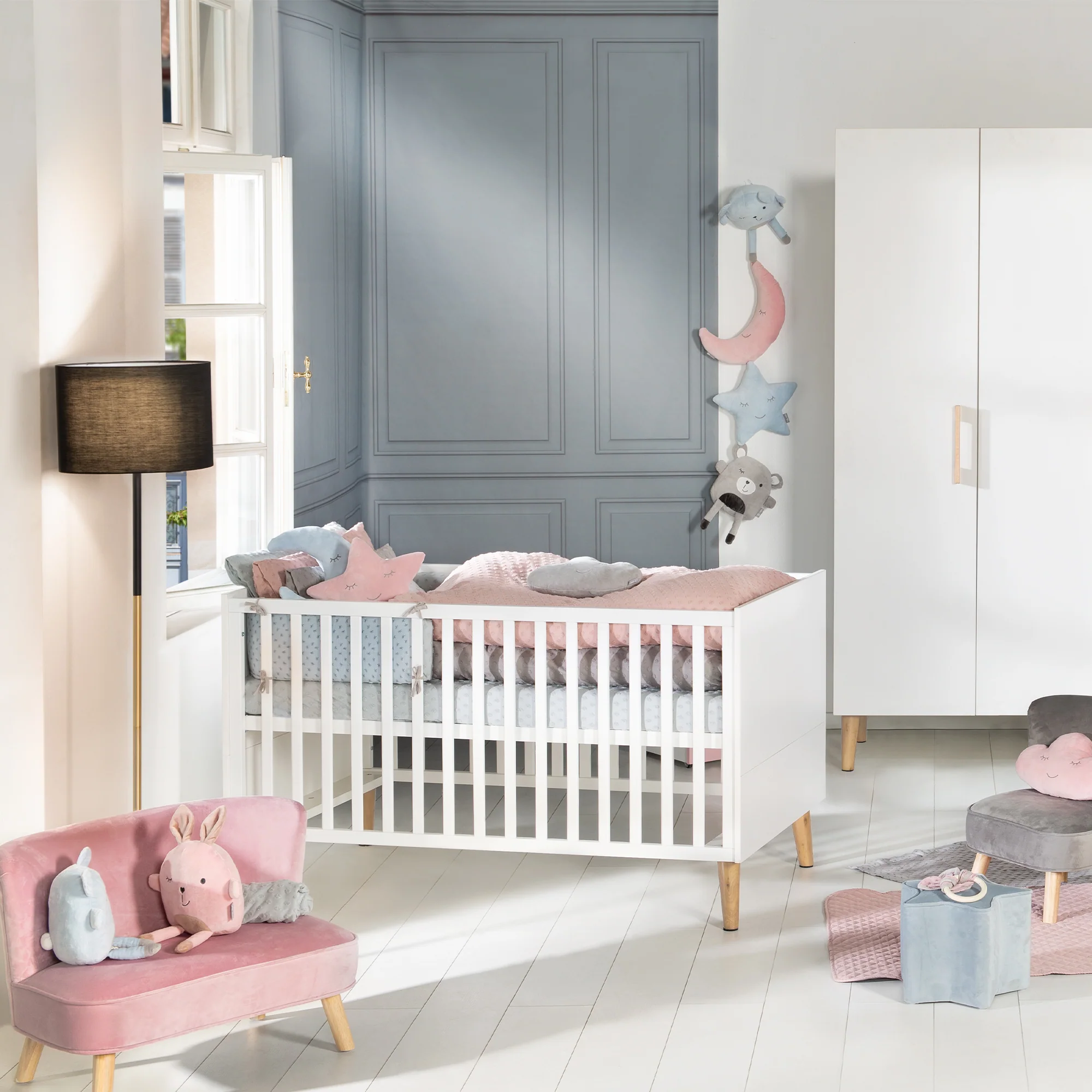 Organic Nestchen 'Lil Planet' für Betten 60 x 120 - 70 x 140 cm - Bio-Baumwolle - Hellblau - Image 7