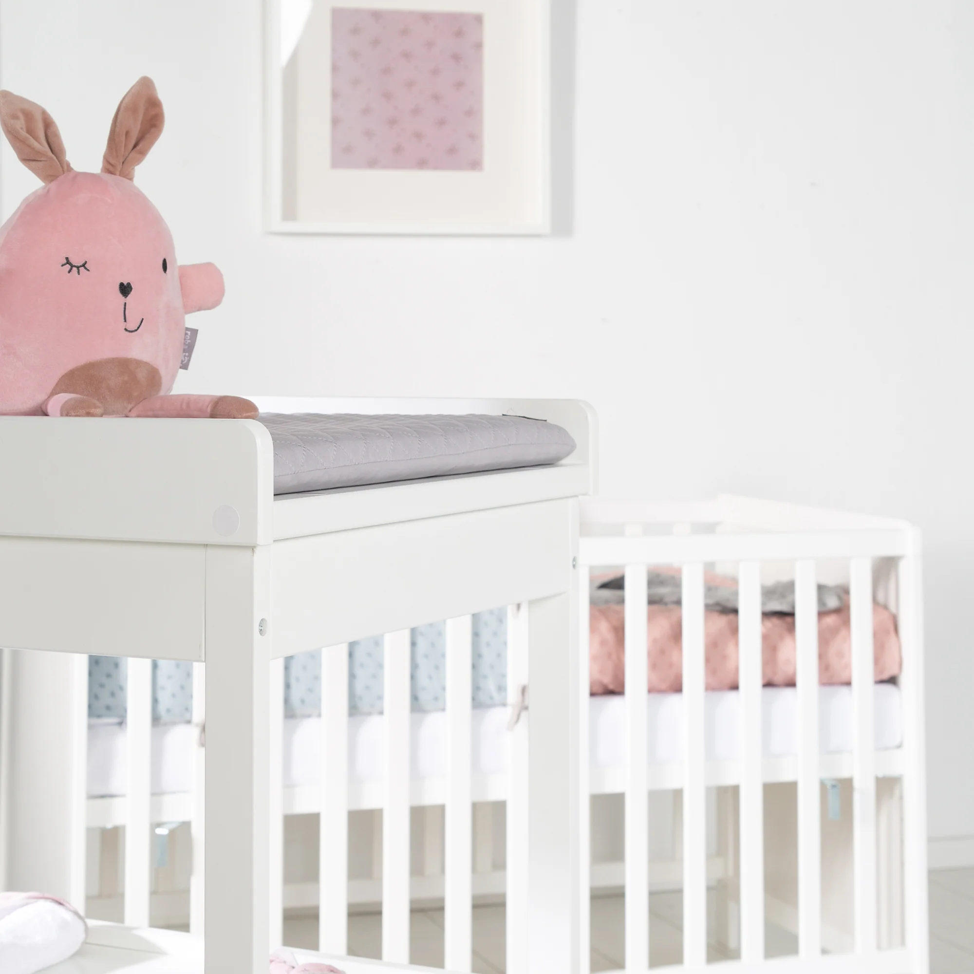 Wickelregal, weiß lackiert, inkl. Wickelauflage 'roba style grau', platzsparend, Höhe 93,5cm - Image 5