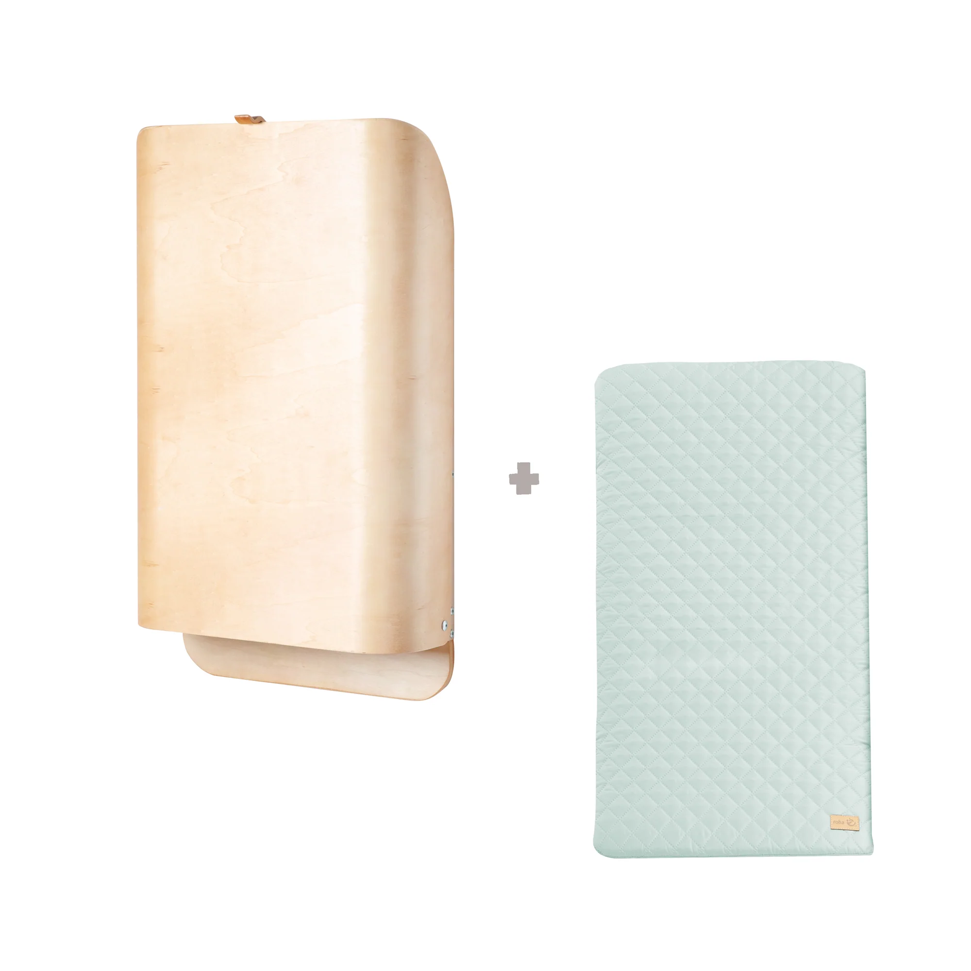 Wandwickelregal aus Formholz + Wickelauflage 'roba Style frosty green' - Image 7