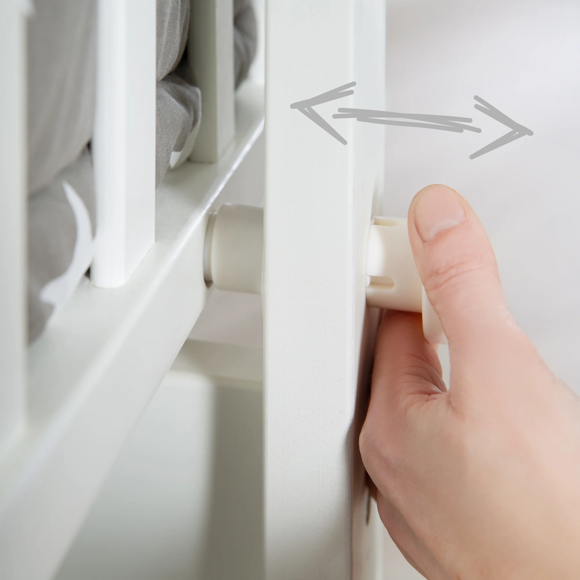 Komplettwiegenset "Little Stars" inkl. textiler Ausstattung in Weiß / Grau - Image 7