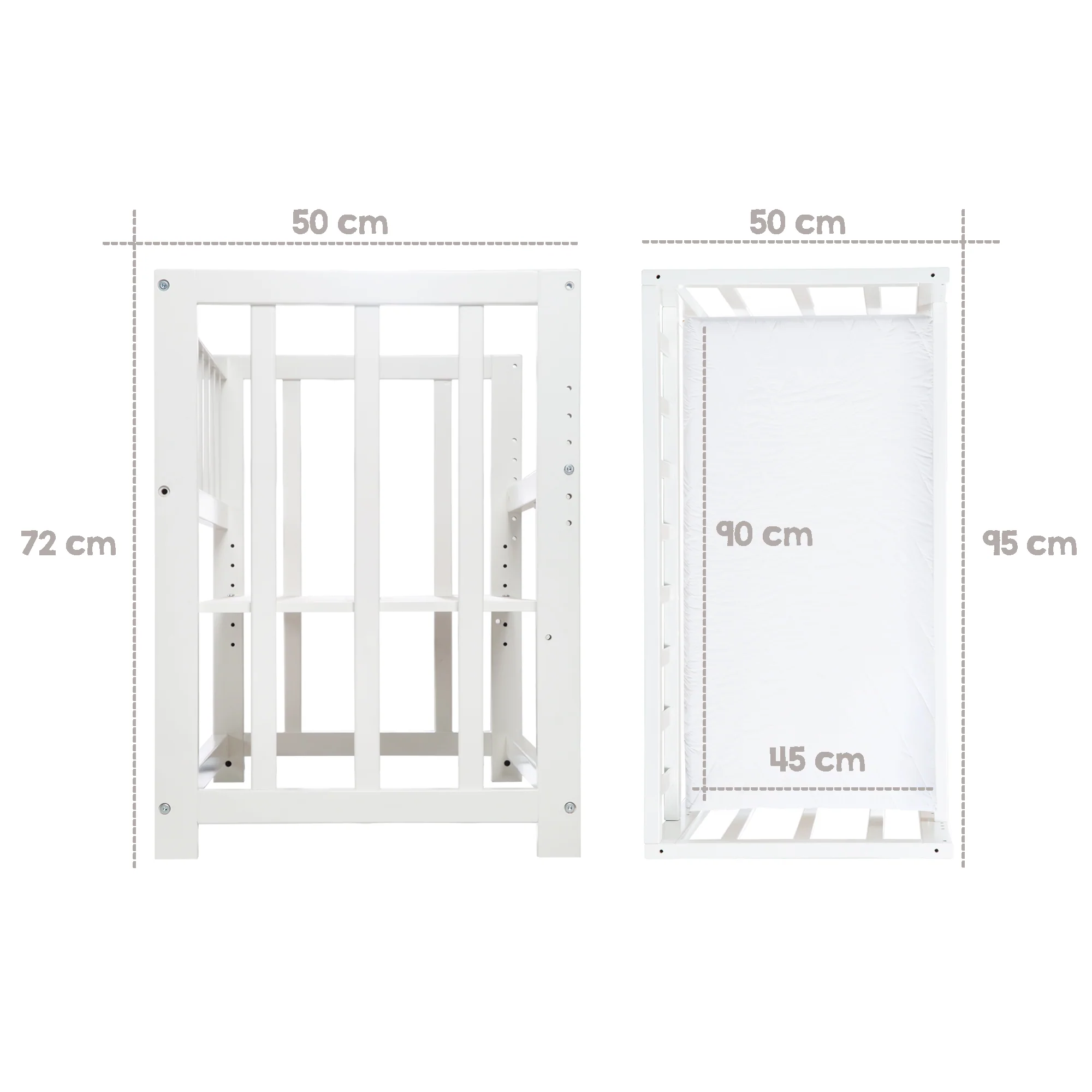 Stubenbett 4 in 1 'Woodland Buddies' inkl. textiler Ausstattung - Weiß / Pastellgrün - Image 9