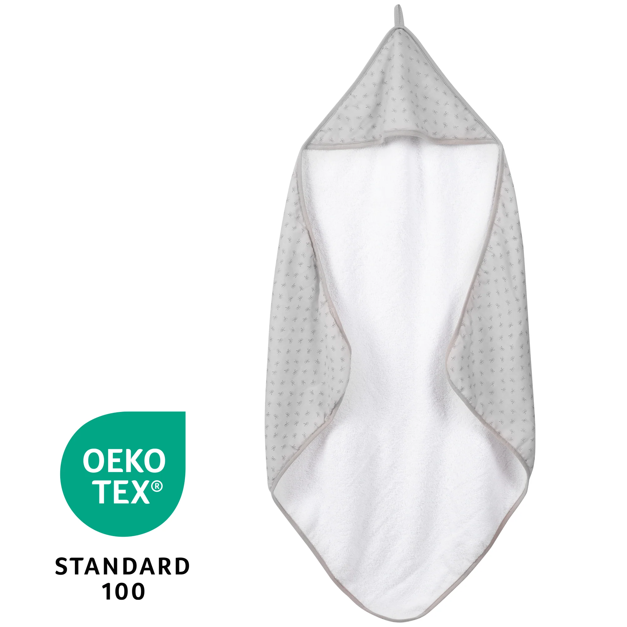 Organic Kapuzenhandtuch 'Lil Planet' silbergrau, Musselin-Stoff, Bio-Baumwolle, GOTS, 80 x 80 cm - Image 5