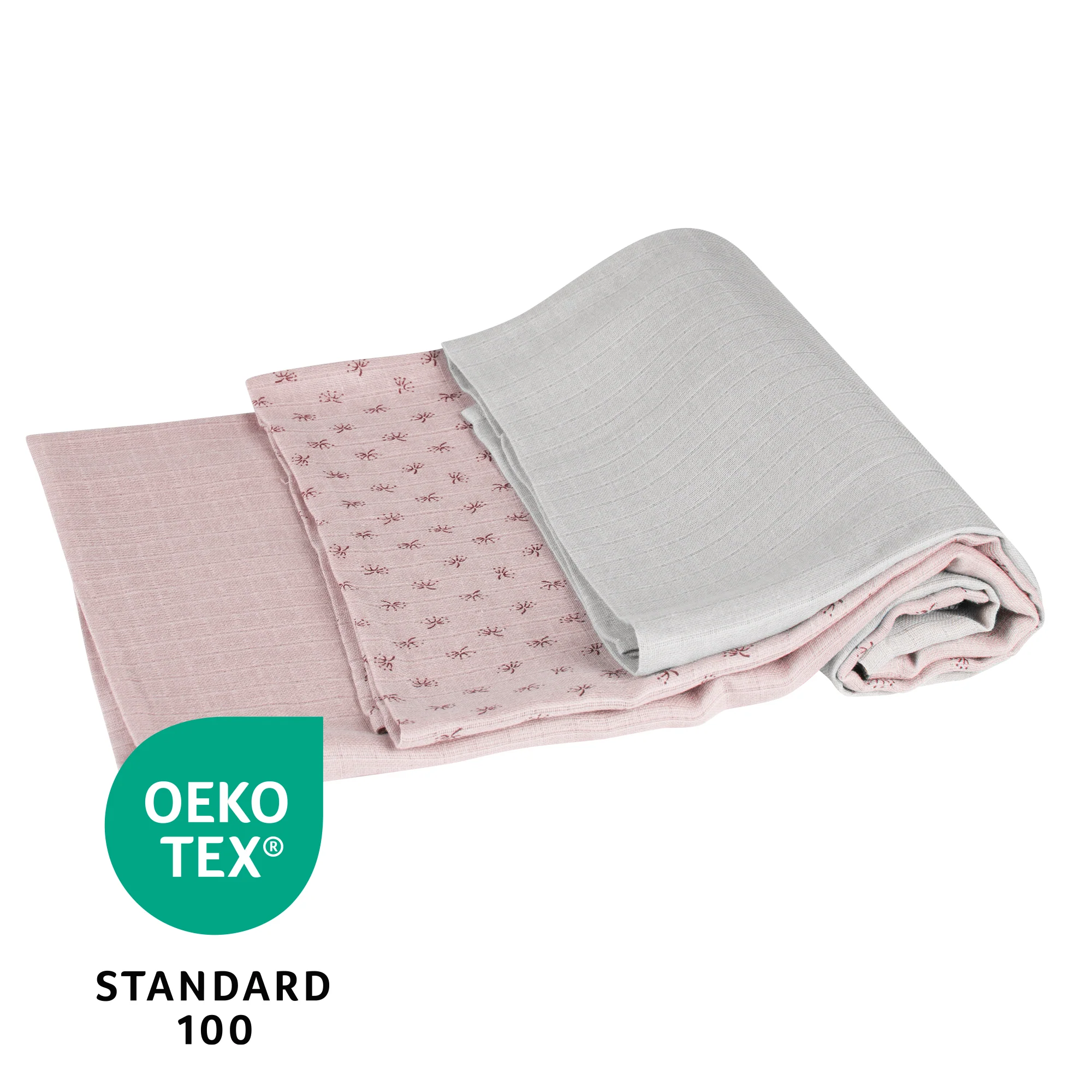 Organic 3er Windelset 'Lil Planet' rosa/mauve, Musselin-Stoff, Bio-Baumwolle, GOTS, 80 x 80 cm - Image 8