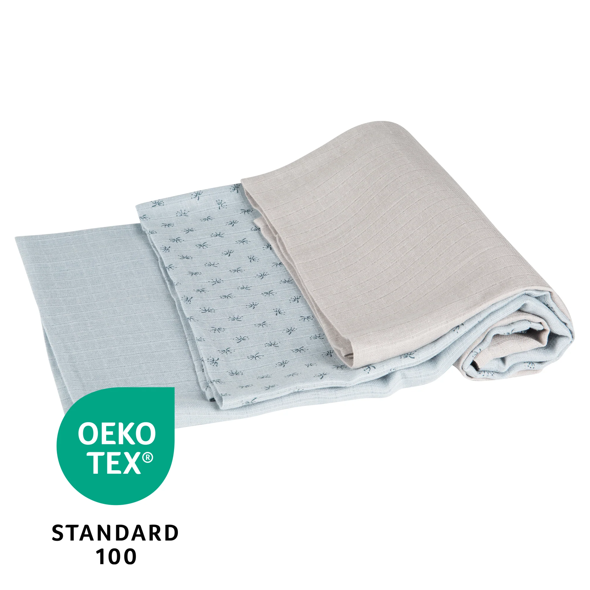 Organic 3er Windelset 'Lil Planet' hellblau/sky, Musselin-Stoff, Bio-Baumwolle, GOTS, 80 x 80 cm - Image 8