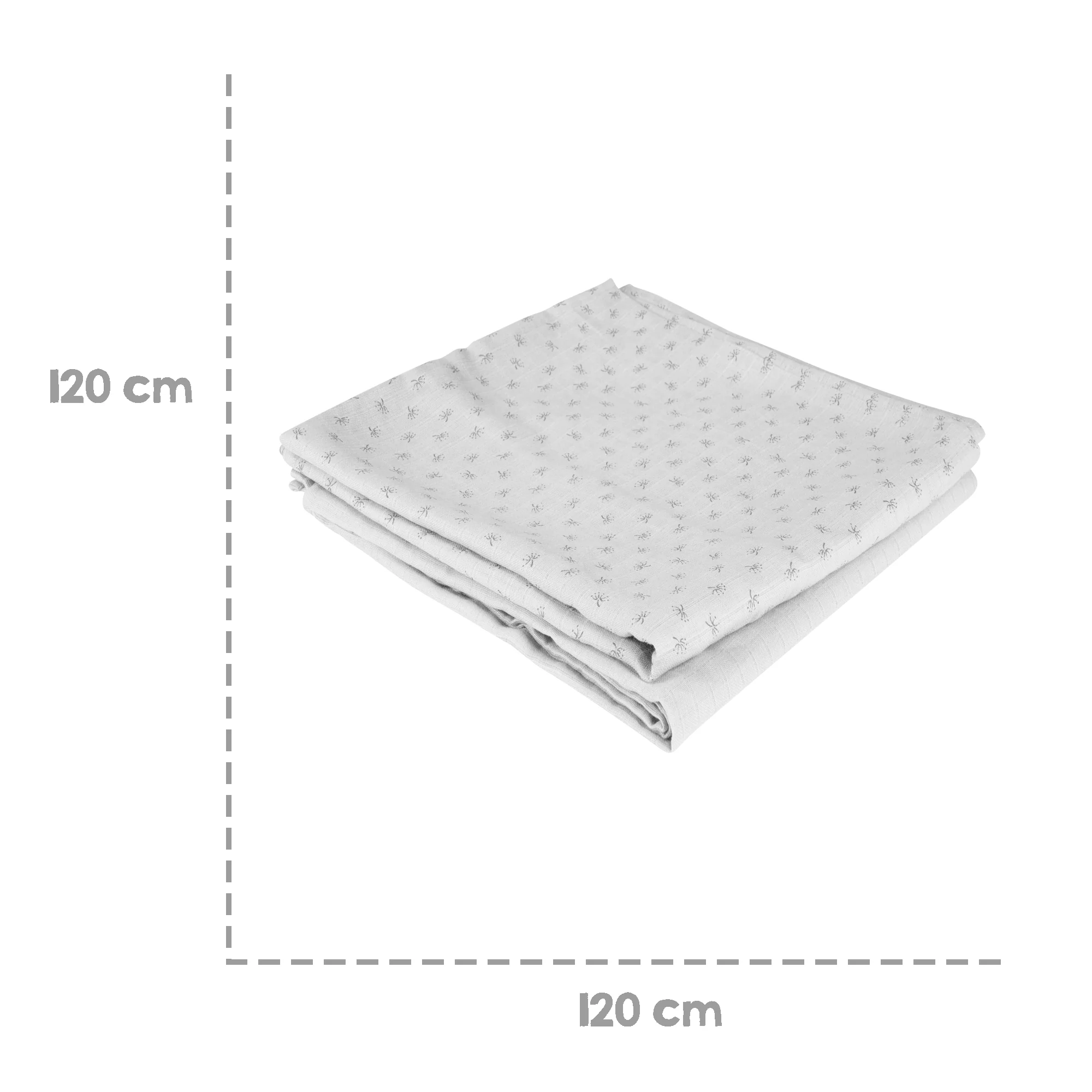 Organic 2er Set Puck- & Stilltuch 'Lil Planet' silbergrau, Bio-Baumwolle, GOTS, 120 x 120 cm - Image 6