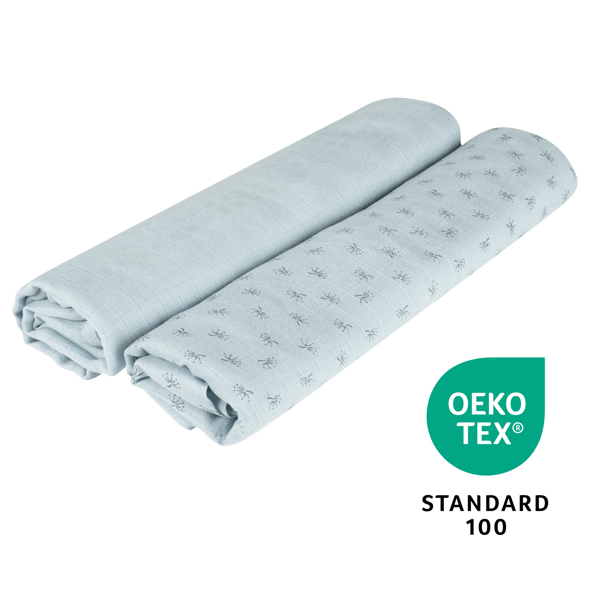 Organic 2er Set Puck- & Stilltuch 'Lil Planet' hellblau/sky, Bio-Baumwolle, GOTS, 120 x 120 cm - Image 8