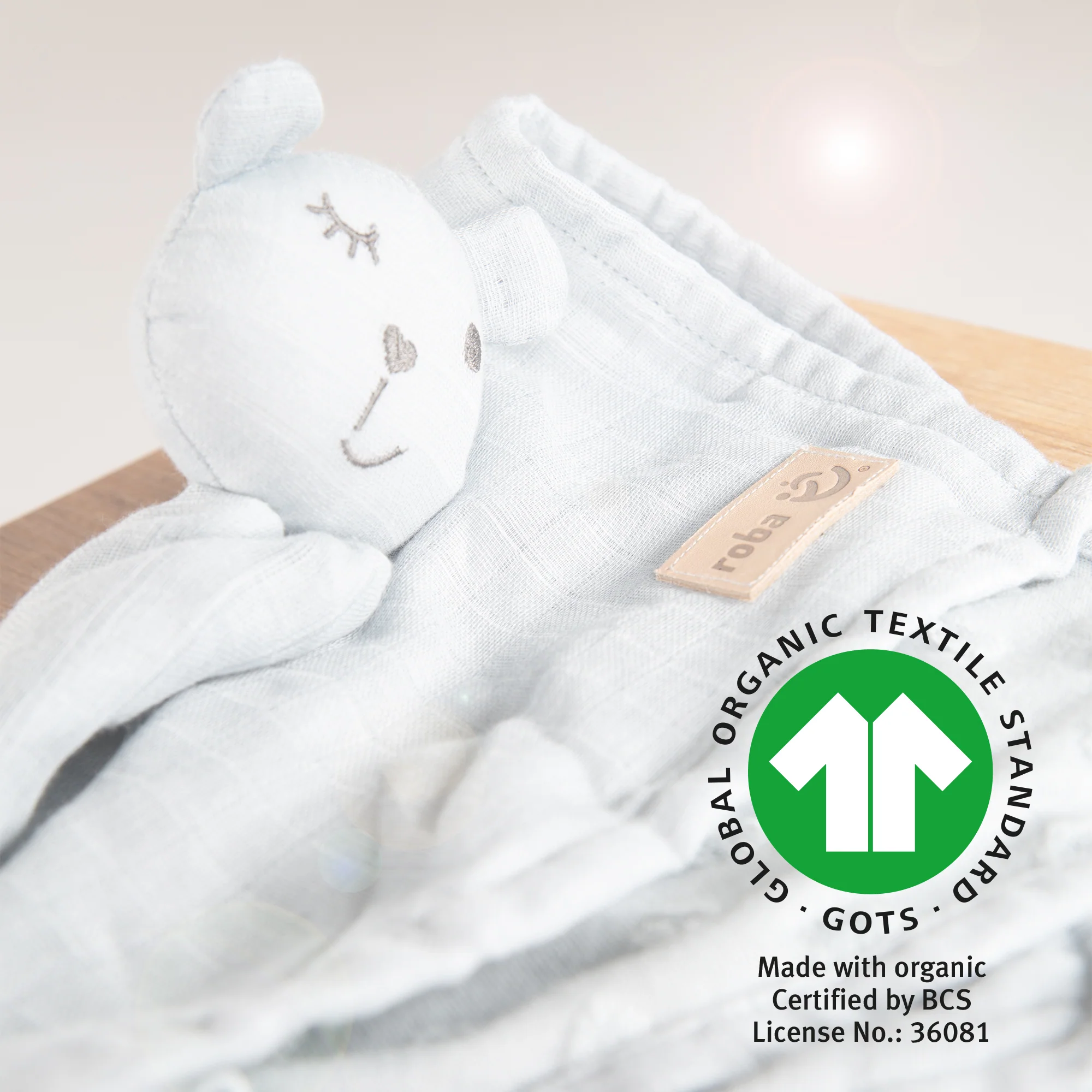 Organic Schmusetuch 'Lil Planet' hellblau / sky, 40 x 40 cm, Musselin & Jersey, GOTS zertifiziert - Image 9