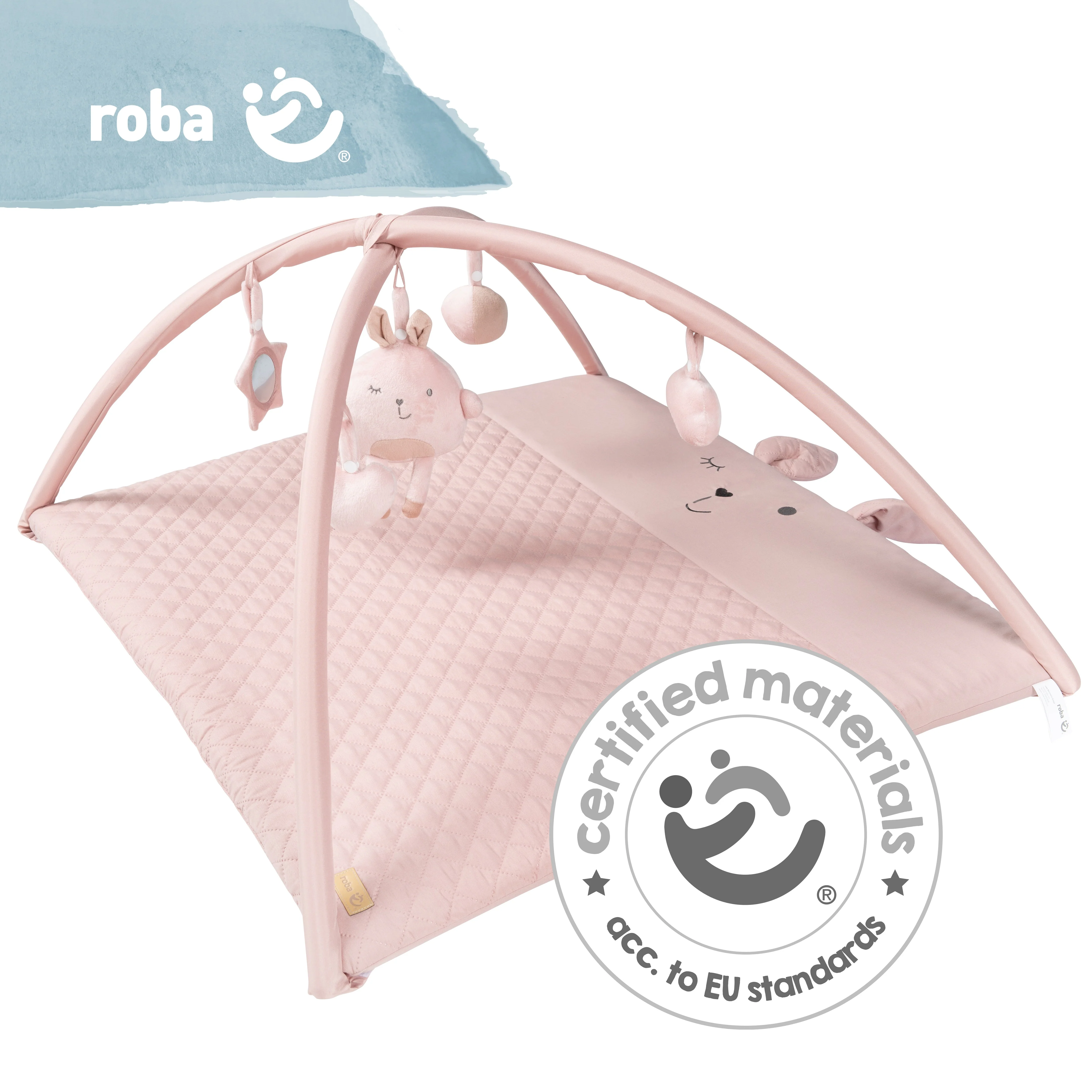 Krabbeldecke 'roba Style', 85 x 75 cm, Spielbogen mit 5 Elementen 'Lily', Wickelauflage - Image 9