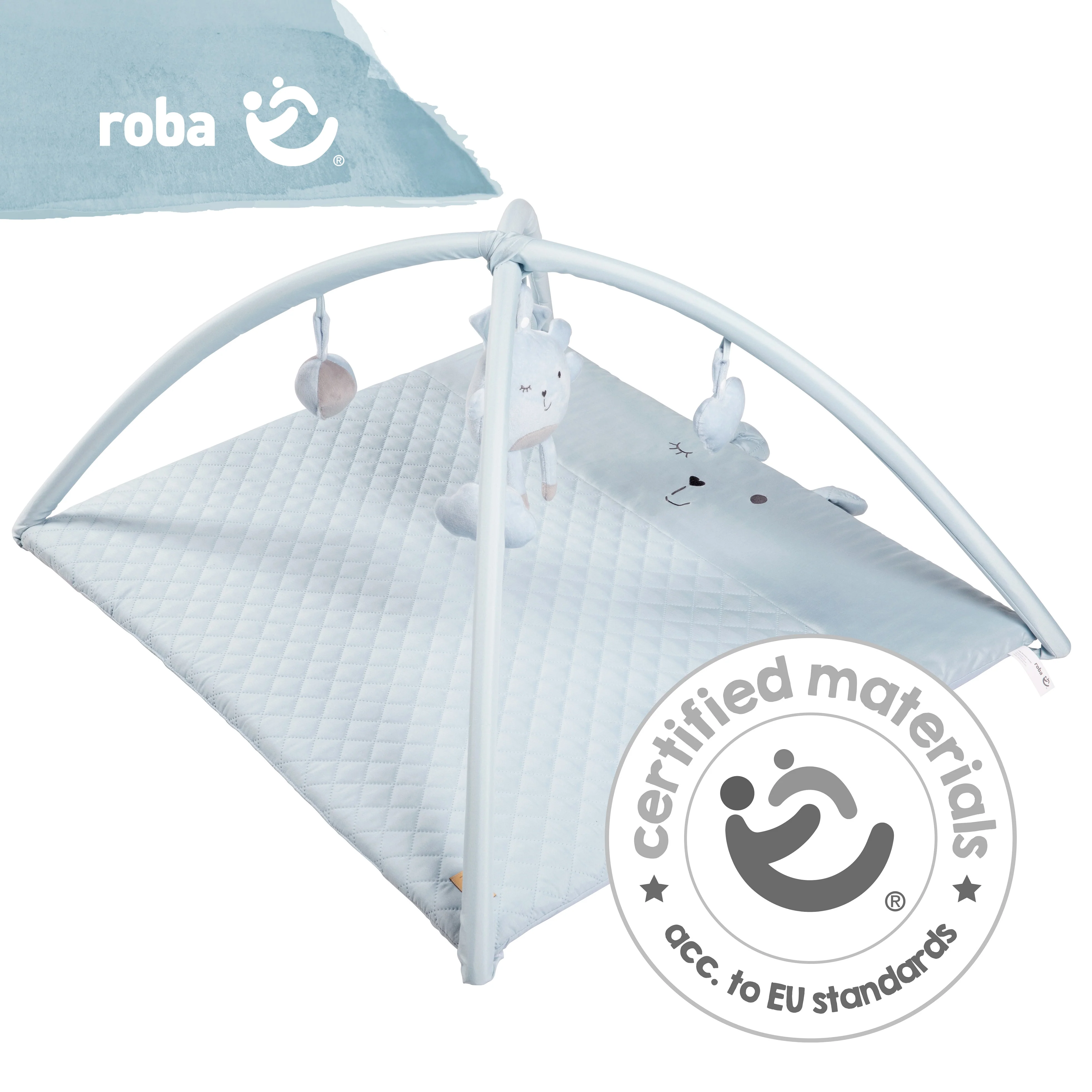 Krabbeldecke 'roba Style', 85 x 75 cm, Spielbogen mit 5 Elementen 'Benny', Wickelauflage - Image 10