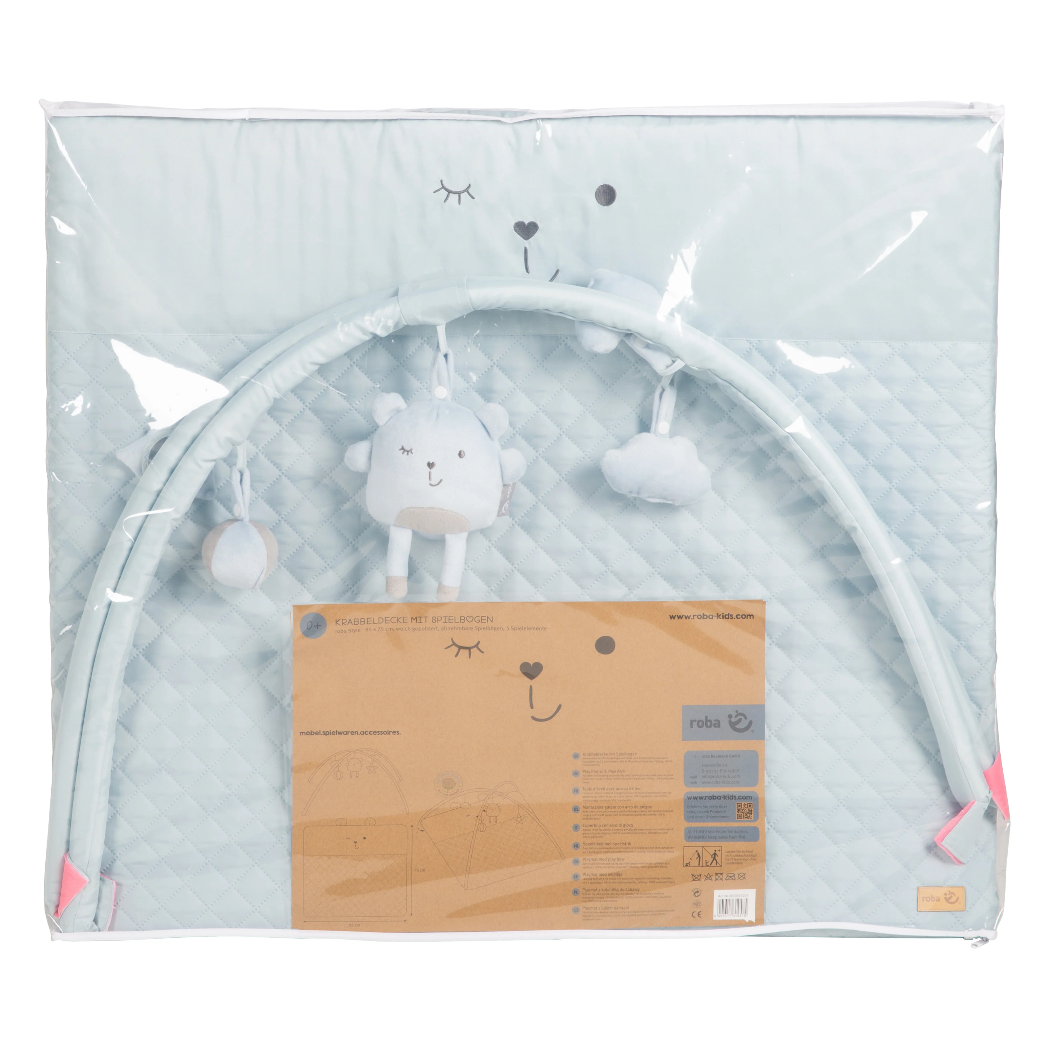 Krabbeldecke 'roba Style', 85 x 75 cm, Spielbogen mit 5 Elementen 'Benny', Wickelauflage - Image 11