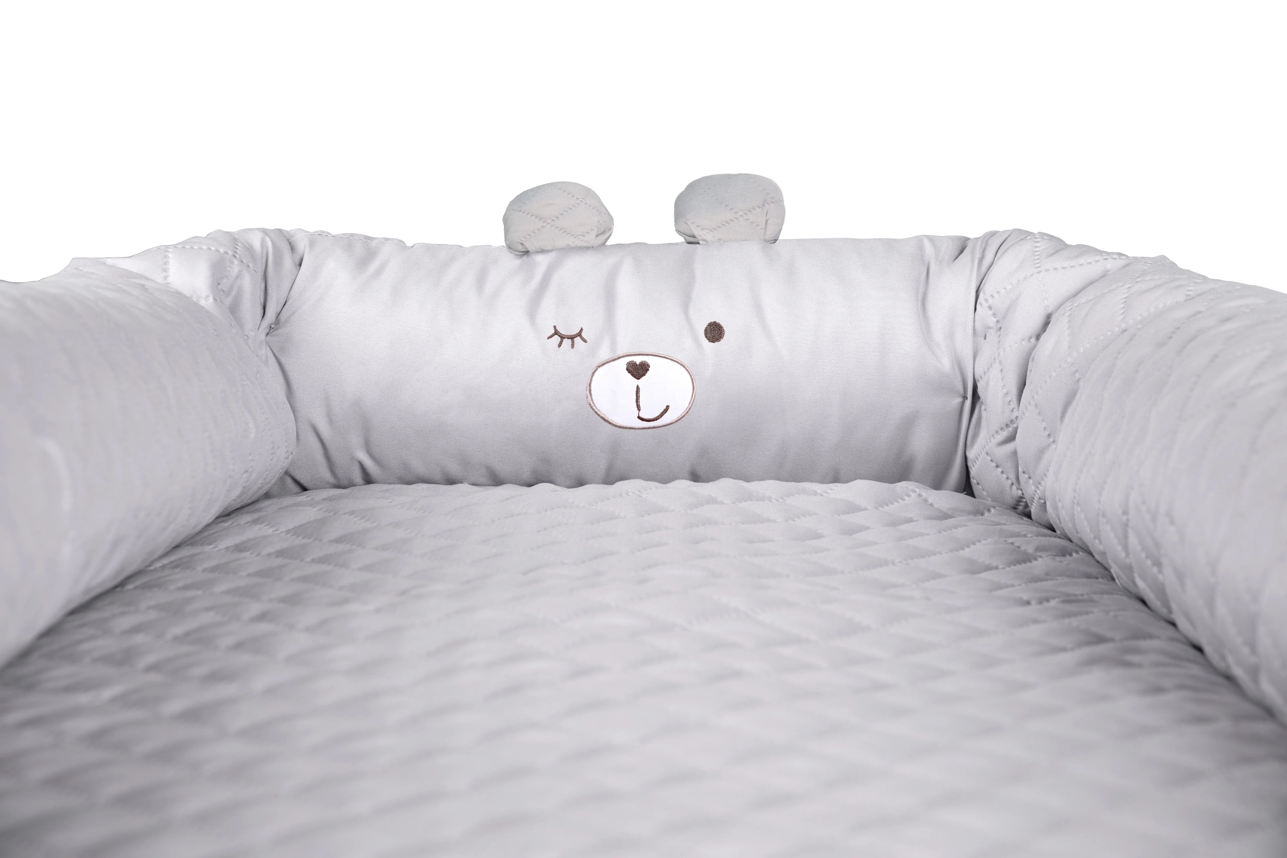 Babylounge 'roba Style' - Kuschelnest mit Bären-Gesicht 'Sammy' - Reisebett & Wickelauflage - Grau - Image 6