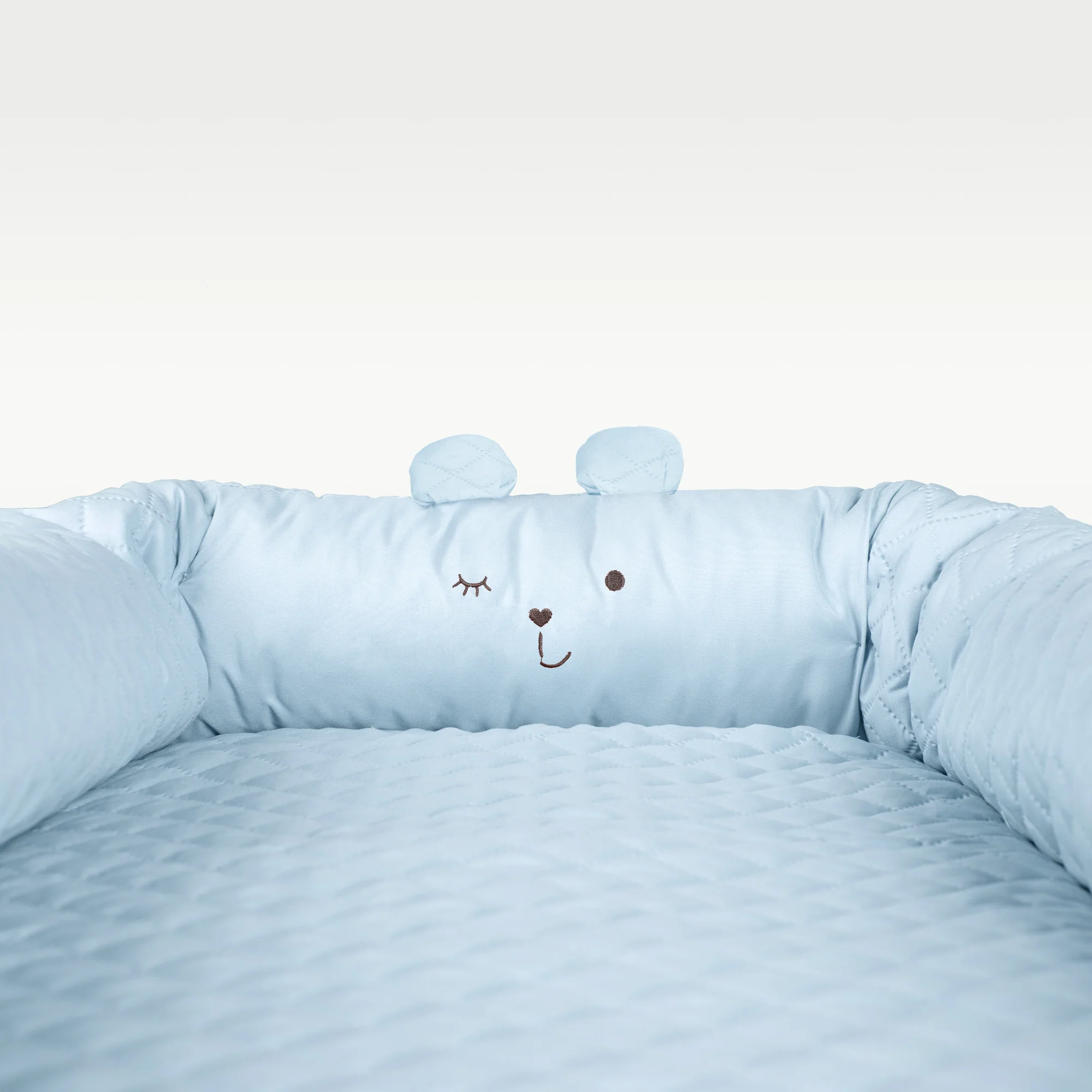 Babylounge 'roba Style' - Kuschelnest mit Bären-Gesicht 'Benny' - Reisebett & Wickelauflage - Hellblau - Image 5