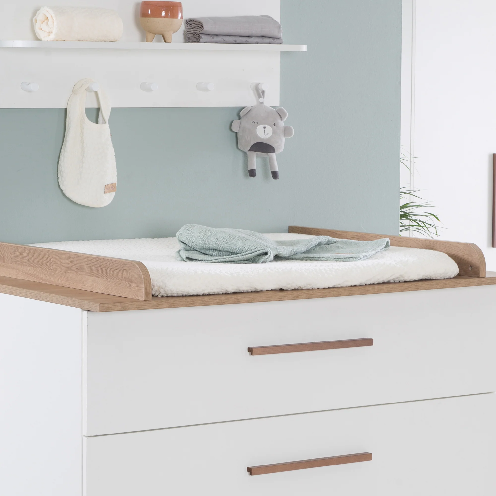 Organic Spannbezug für Wickelauflagen 75x85 cm 'Seashells Oyster' - Weiß - Image 6