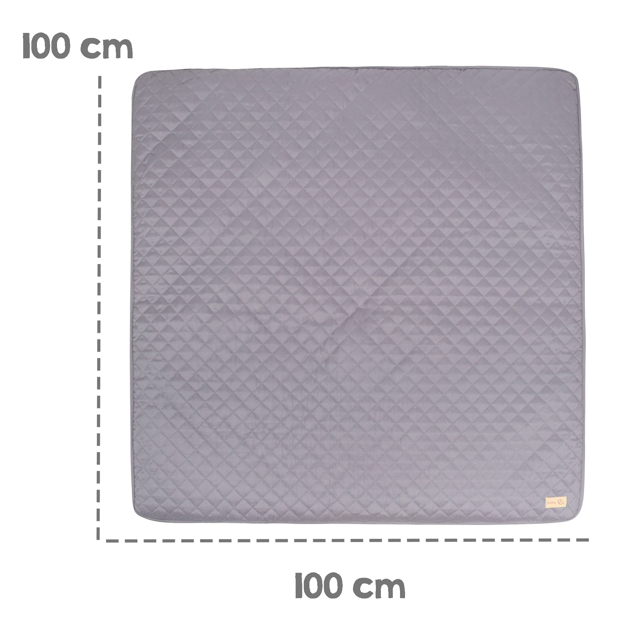 Krabbeldecke 'roba Style' - 100 x 100 cm - Spieldecke gesteppt - Anthrazit - Image 3