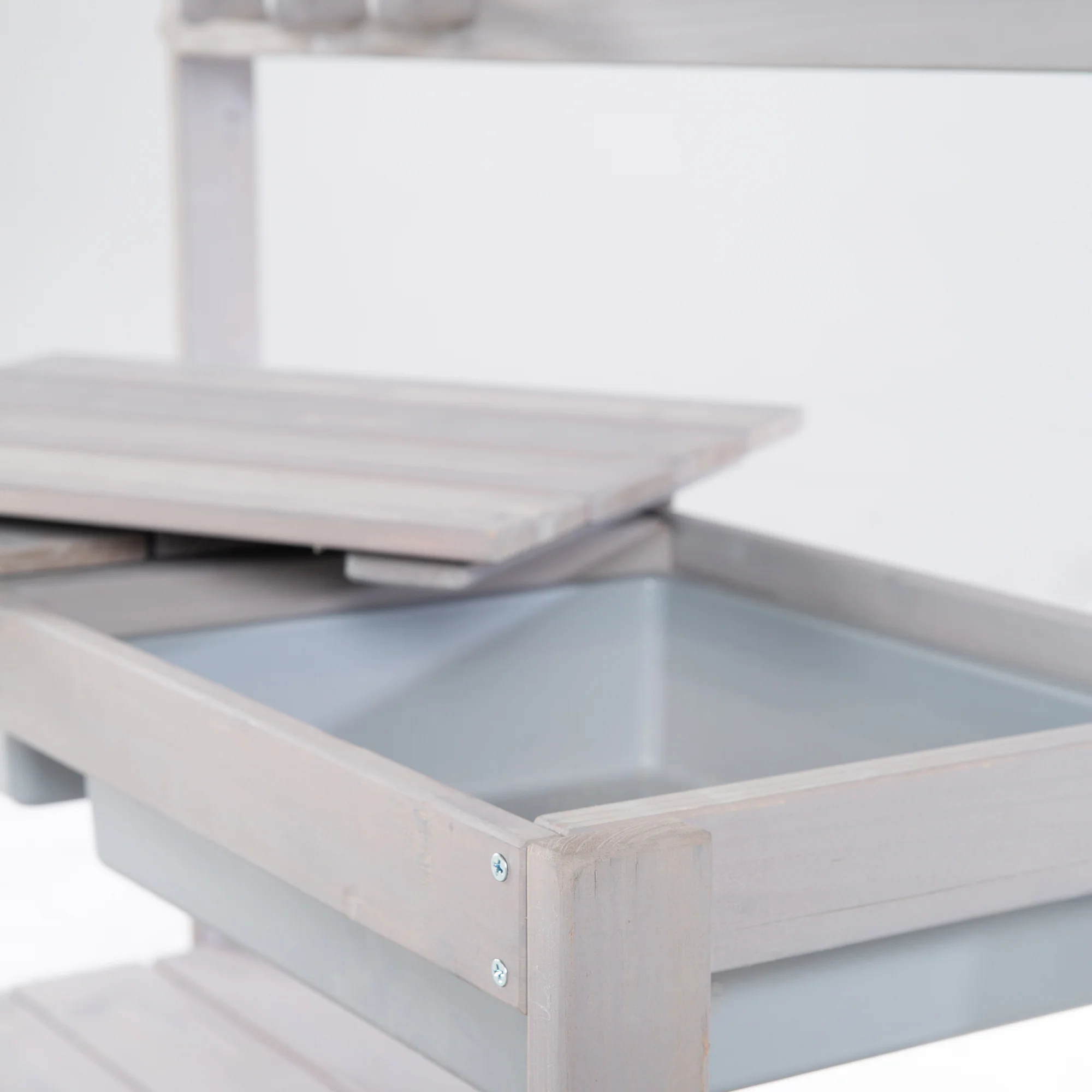 Matschküche 'Outdoor+', grau lasiert mit abnehmbarer Abdeckung, wetterfestes Holz - Image 12