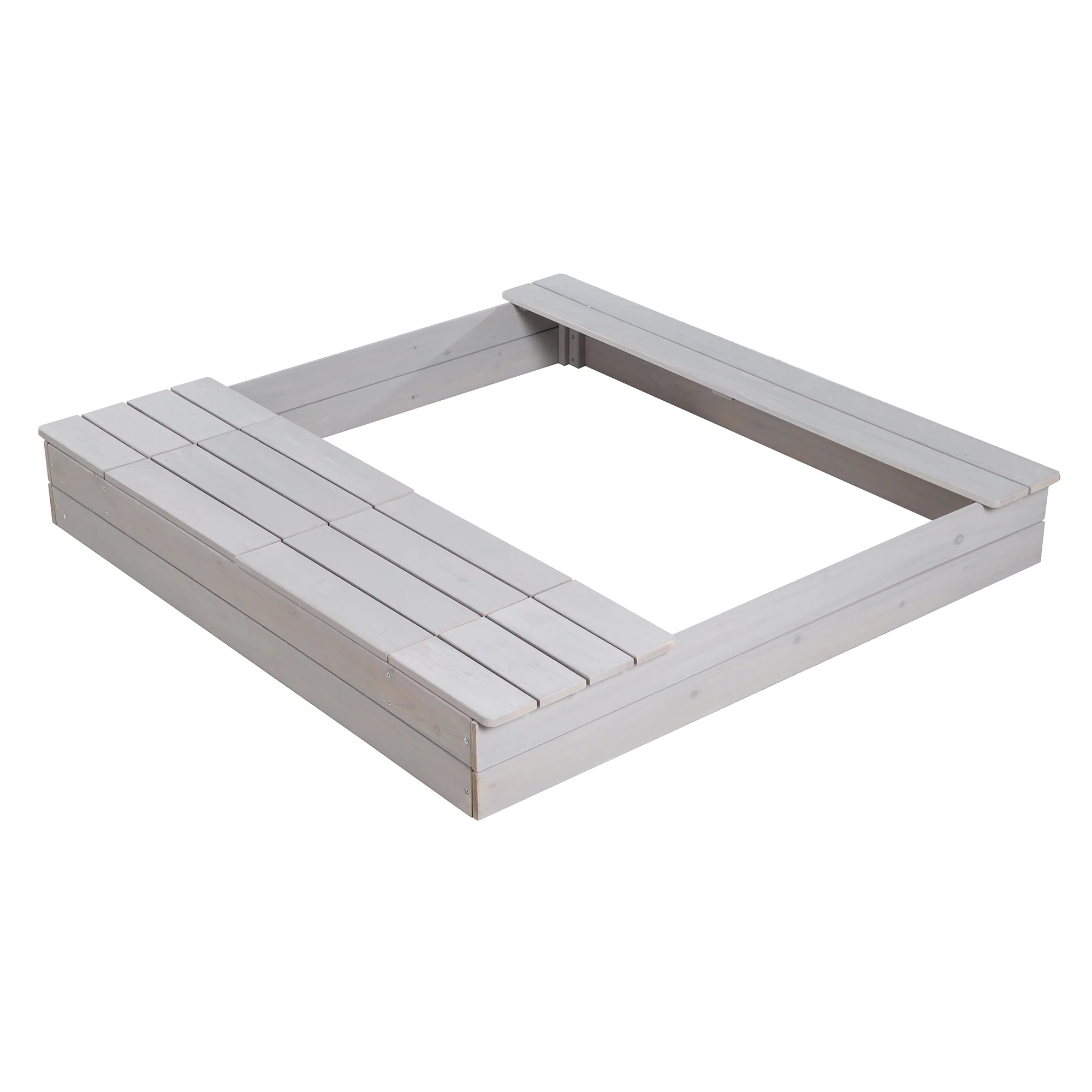 Sandkasten 'Outdoor +' mit 2 Spielwannen, Holzsandkasten aus wetterfestem Massivholz, grau lasiert - Image 3