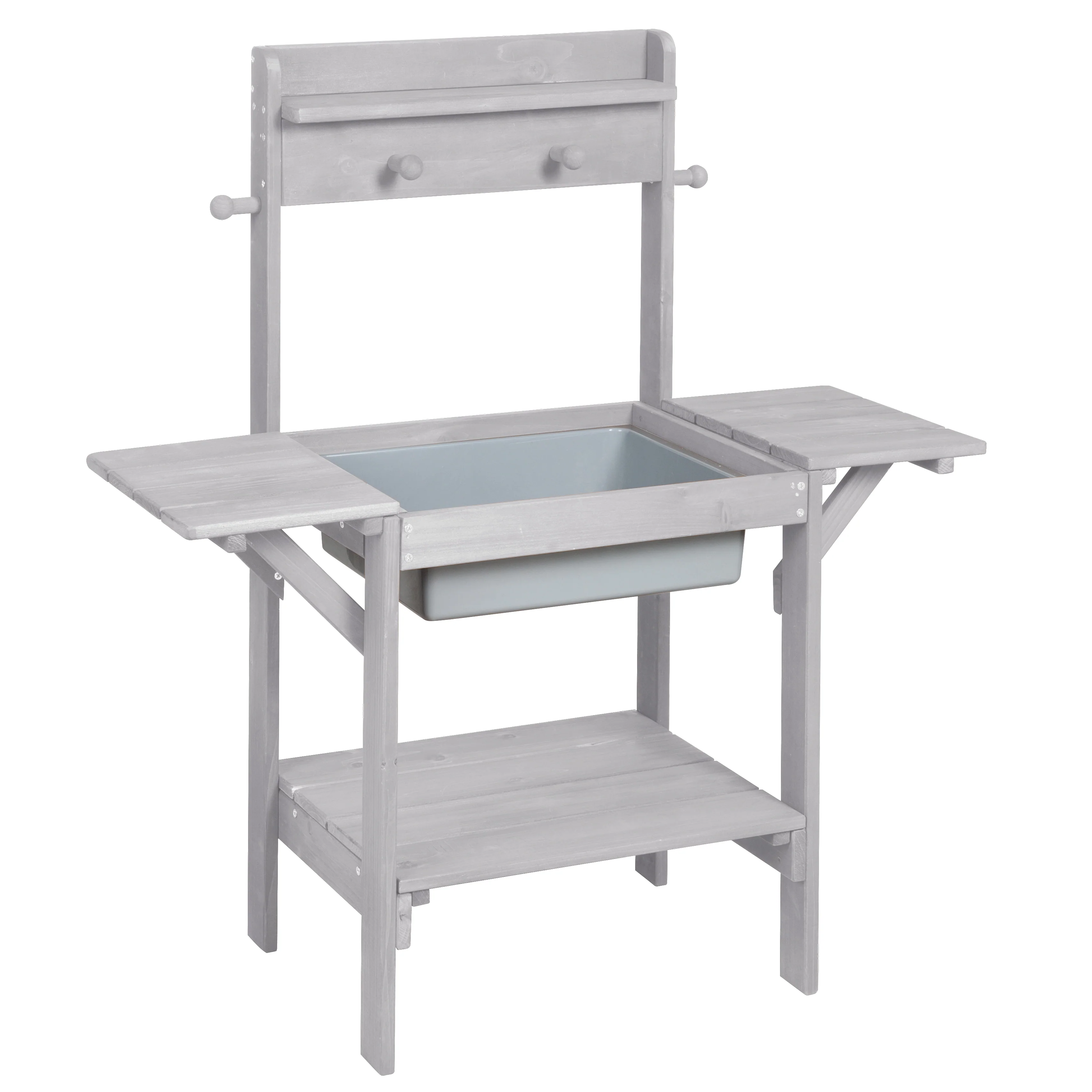 Matschküche 'Midi' - Kinder-Gartenküche für Wasser & Sand, wetterfestes Massivholz grau - Image 4