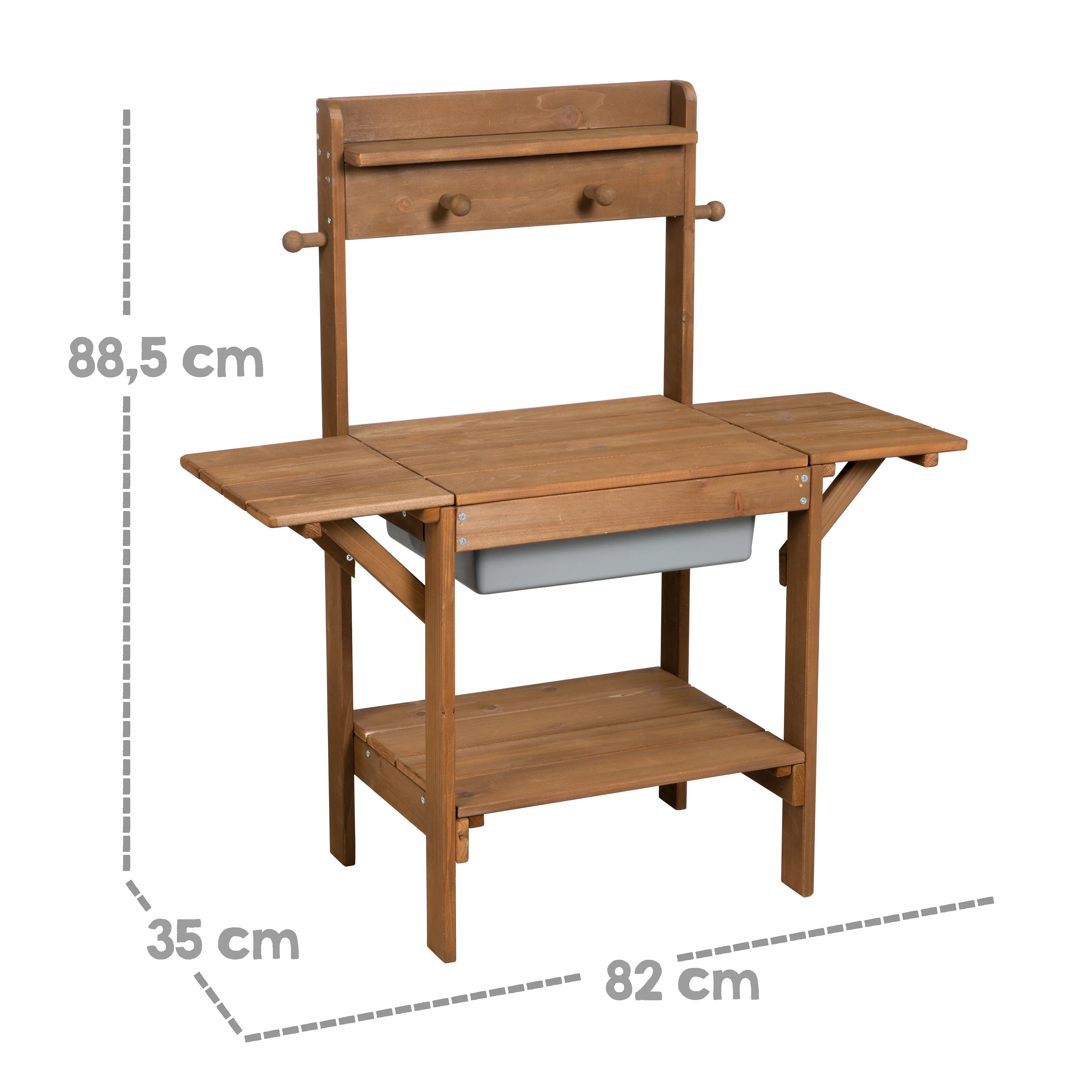 Matschküche 'Midi' - Kinder-Gartenküche für Wasser & Sand, wetterfestes Massivholz teakfarben - Image 3
