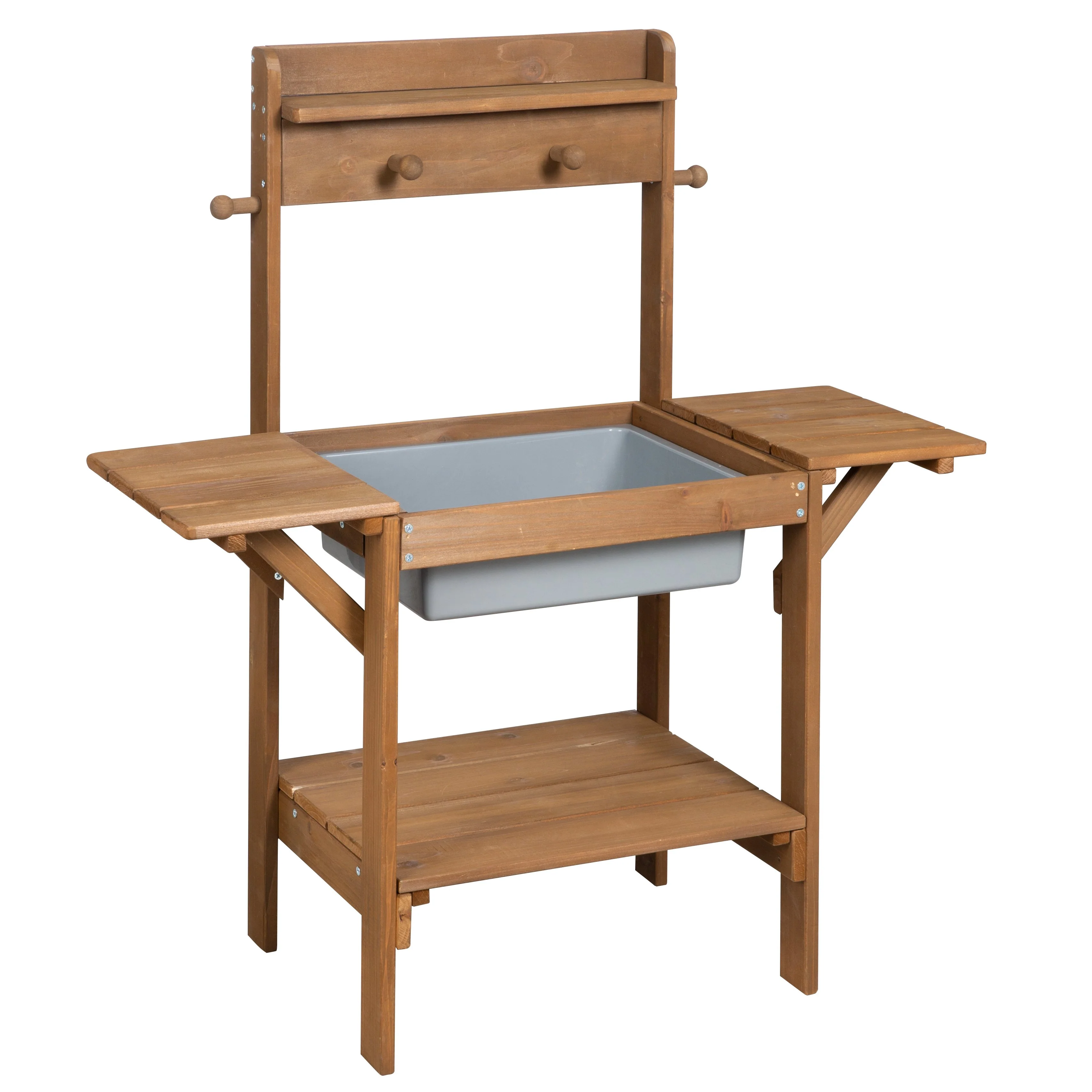 Matschküche 'Midi' - Kinder-Gartenküche für Wasser & Sand, wetterfestes Massivholz teakfarben - Image 4