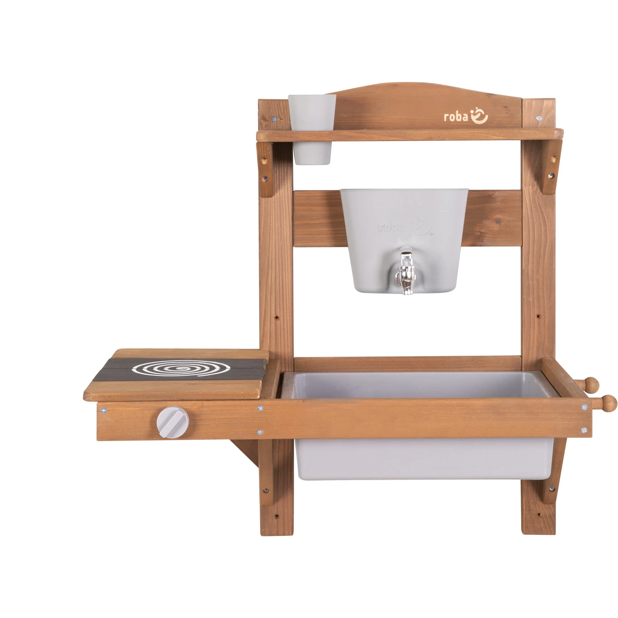 Matschküche zum Hängen inkl. Zubehör - FSC-zertifiziertes Holz - Teakholzfarben - Image 4