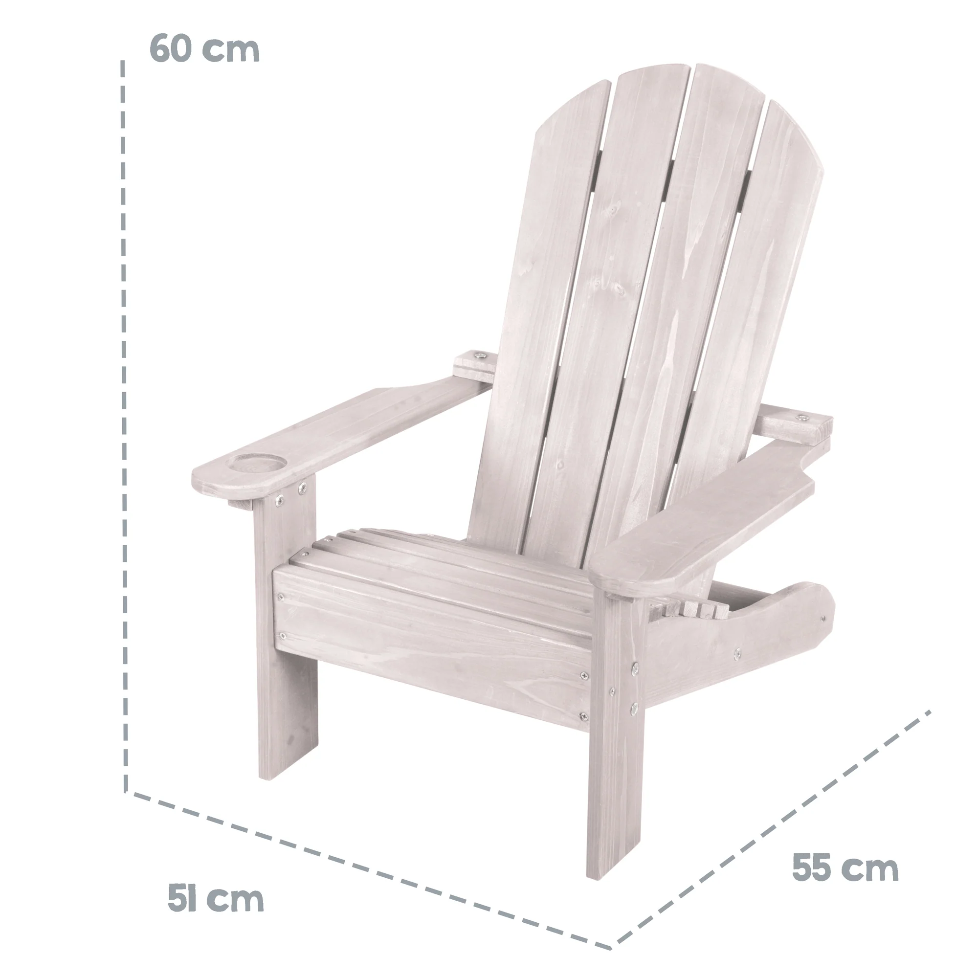 Outdoor-Kinderstuhl "Deck Chair" - Liegestuhl aus FSC-zertifiziertem Holz - Grau lasiert - Image 6