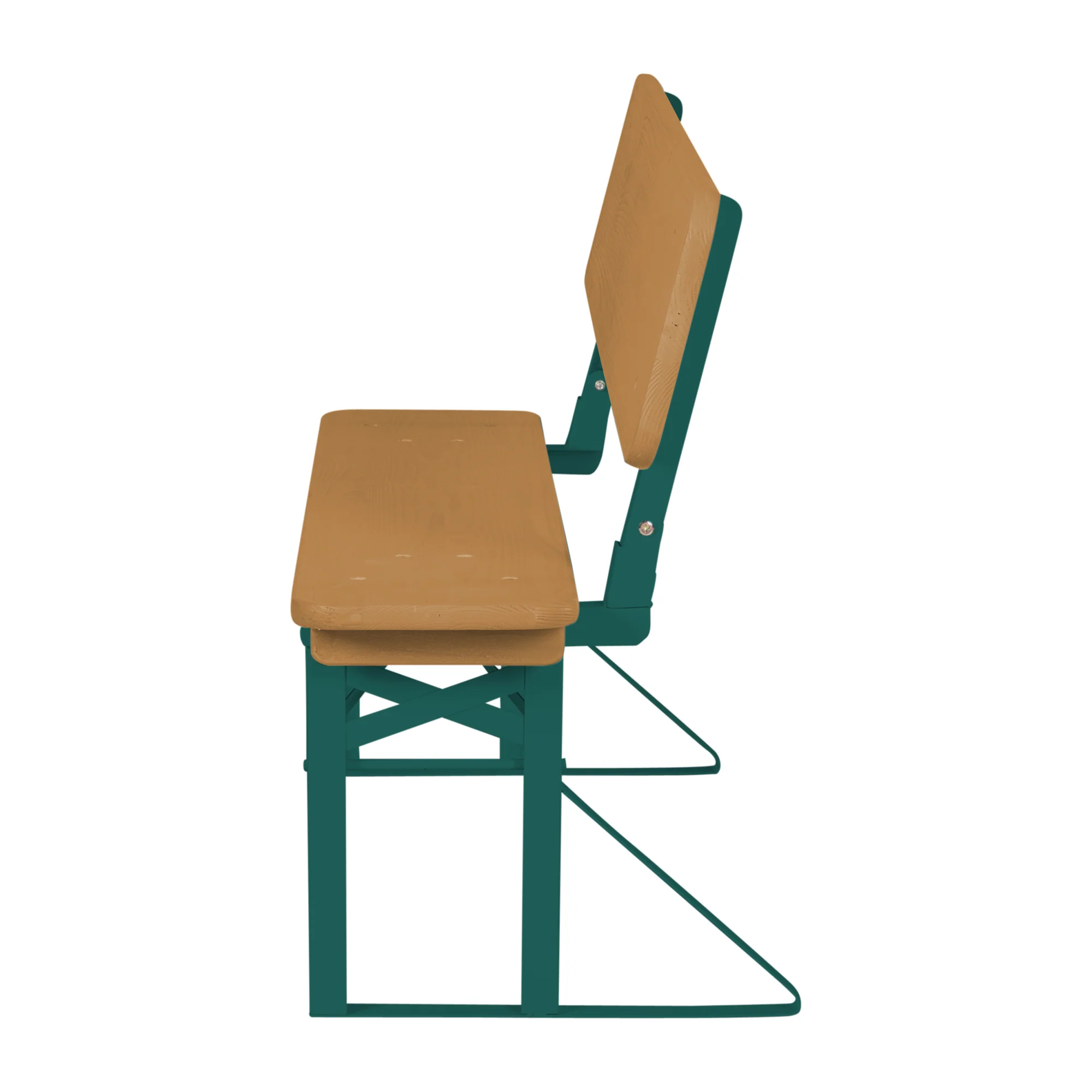 Outdoor Party-Garnitur mit Lehne - 2 Bänke + 1 Tisch - Holz teak lasiert - Image 6