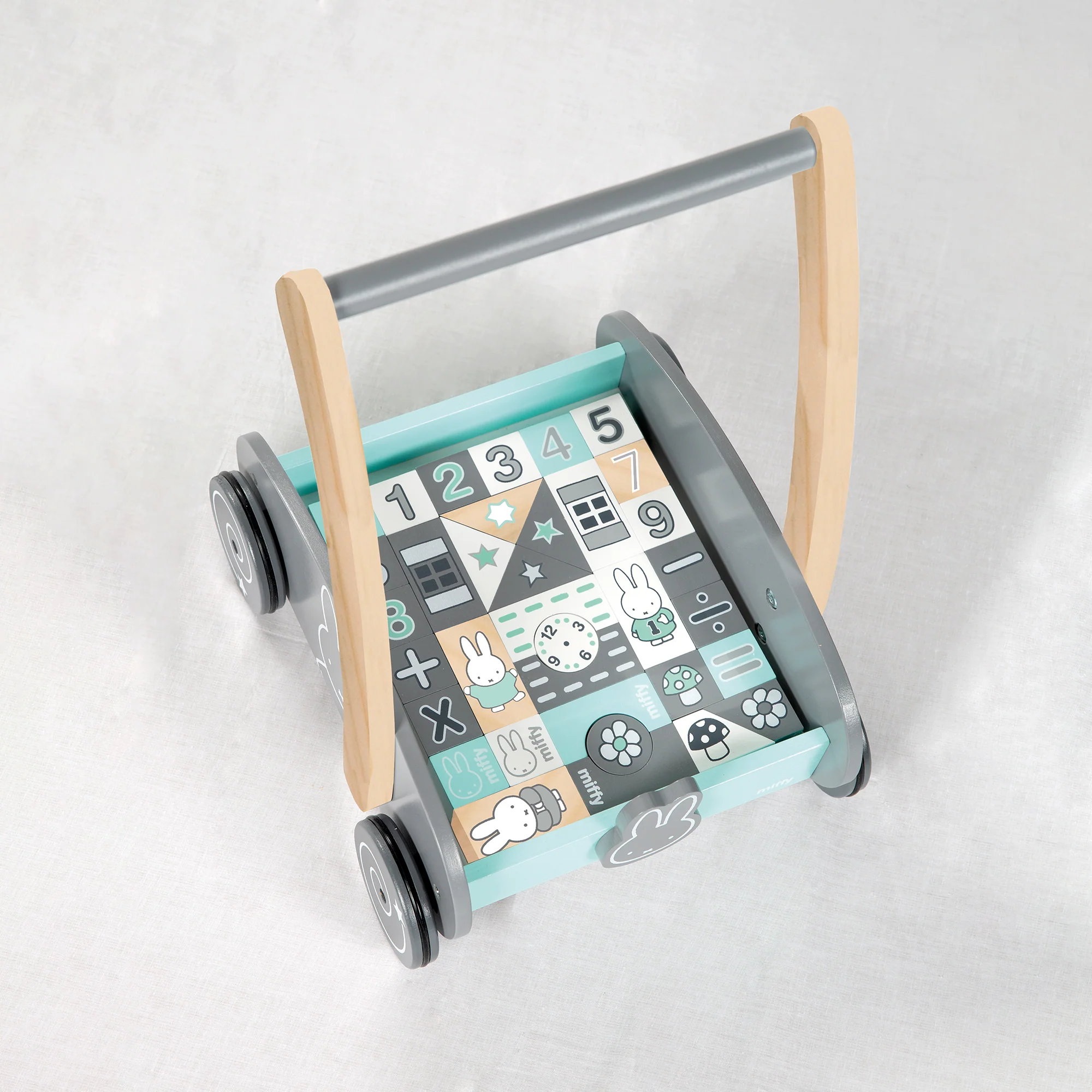 Schiebewagen 'miffy®' mit 35-teiligem Bauklötze-Set, Holz natur & lackiert, Griffhöhe: 45cm - Image 4