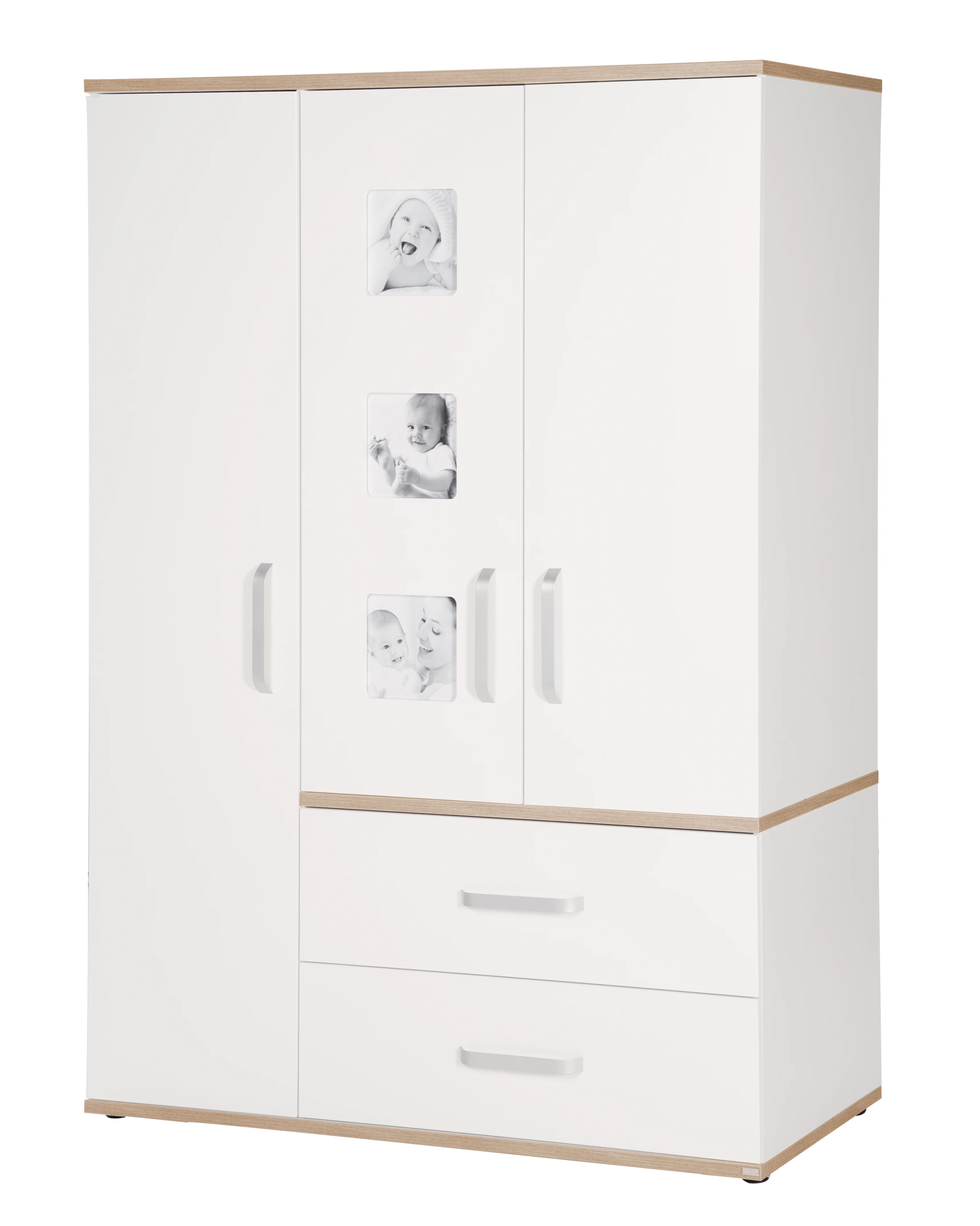 Kindermöbelset 'Pia', 3-teilig, inkl. Babybett 70 x 140 cm, Wickelkommode & Kleiderschrank, weiß - Image 13