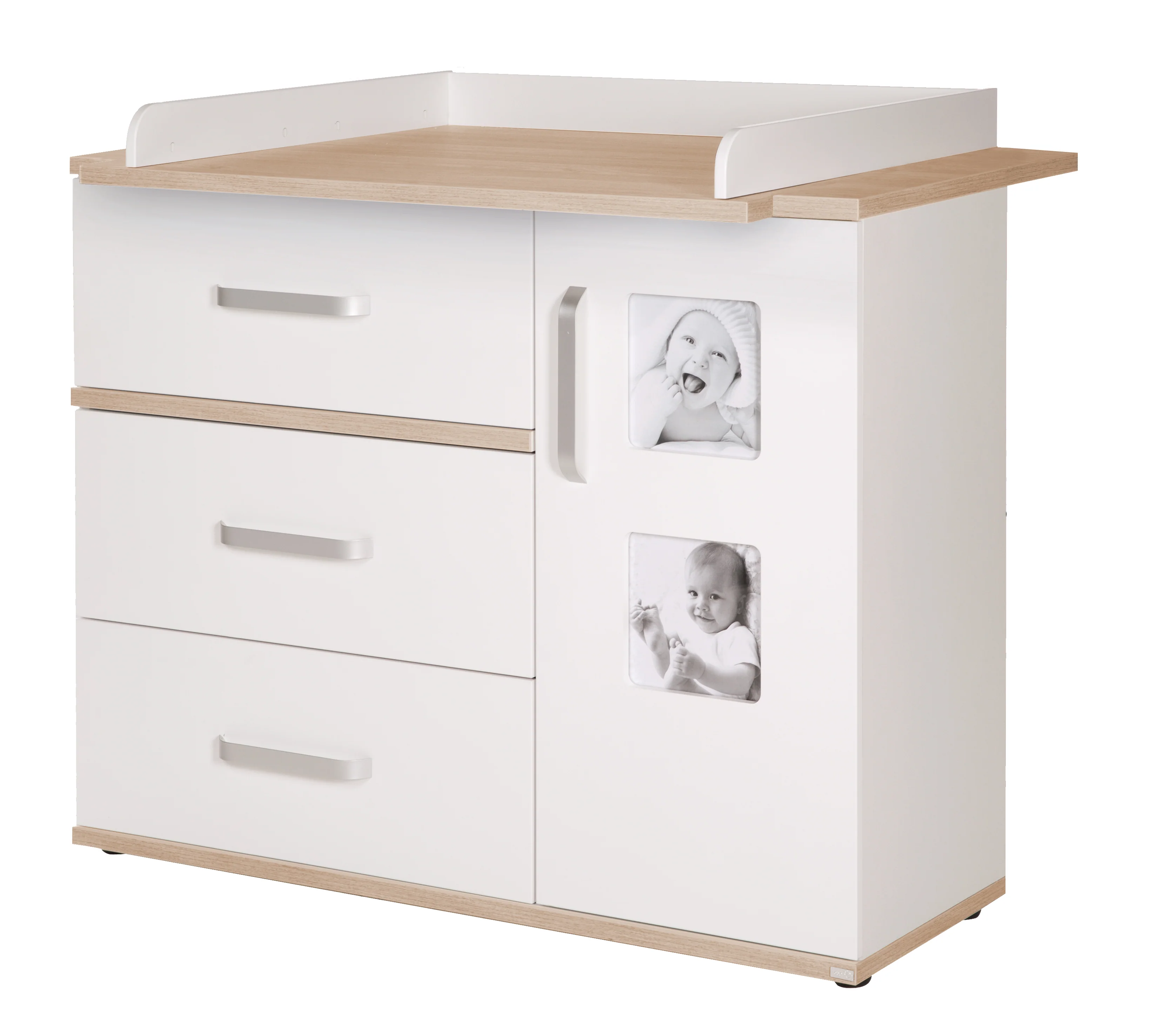 Kindermöbelset 'Pia', 3-teilig, inkl. Babybett 70 x 140 cm, Wickelkommode & Kleiderschrank, weiß - Image 9