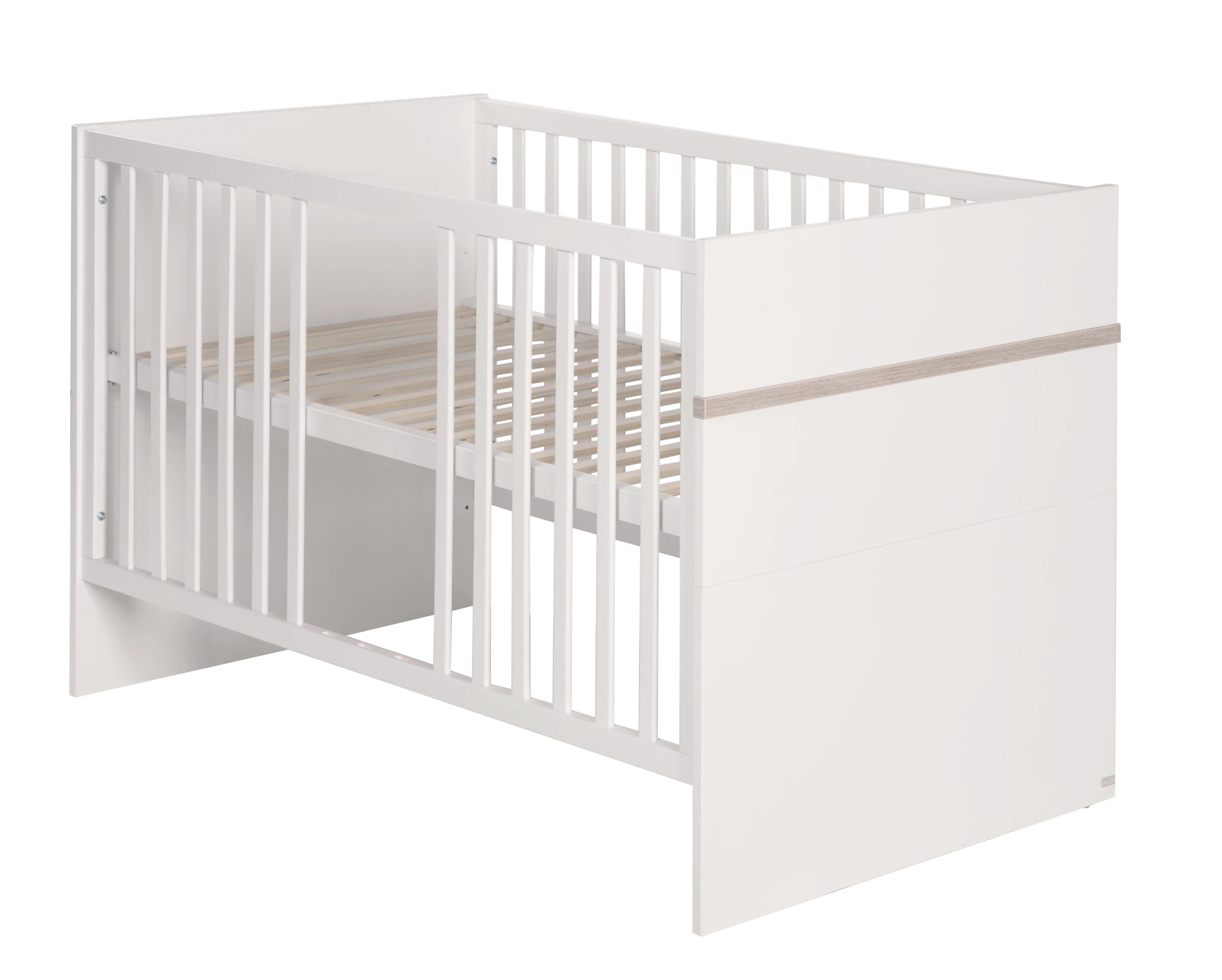 Kindermöbelset 'Moritz‘, 2-teilig, Kinderbett 70 x 140 cm & Wickelkommode breit, weiß/Luna Elm - Image 4