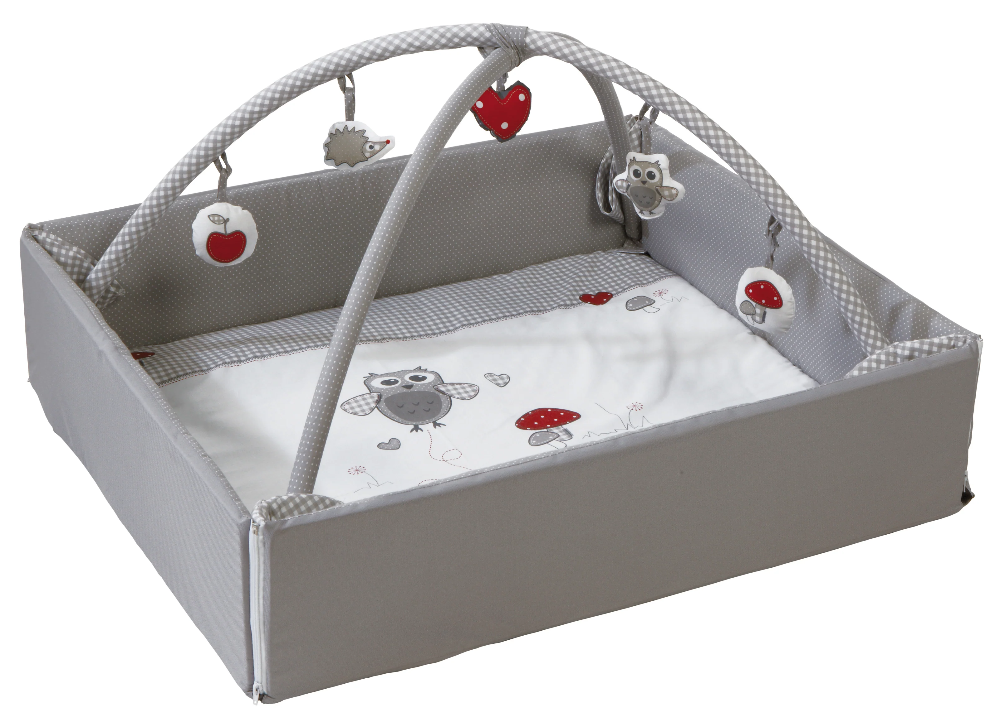 Babynest 'Adam & Eule', 4in1, Wickelauflage, Spieldecke, Activity Center & Laufgittereinlage - Image 3